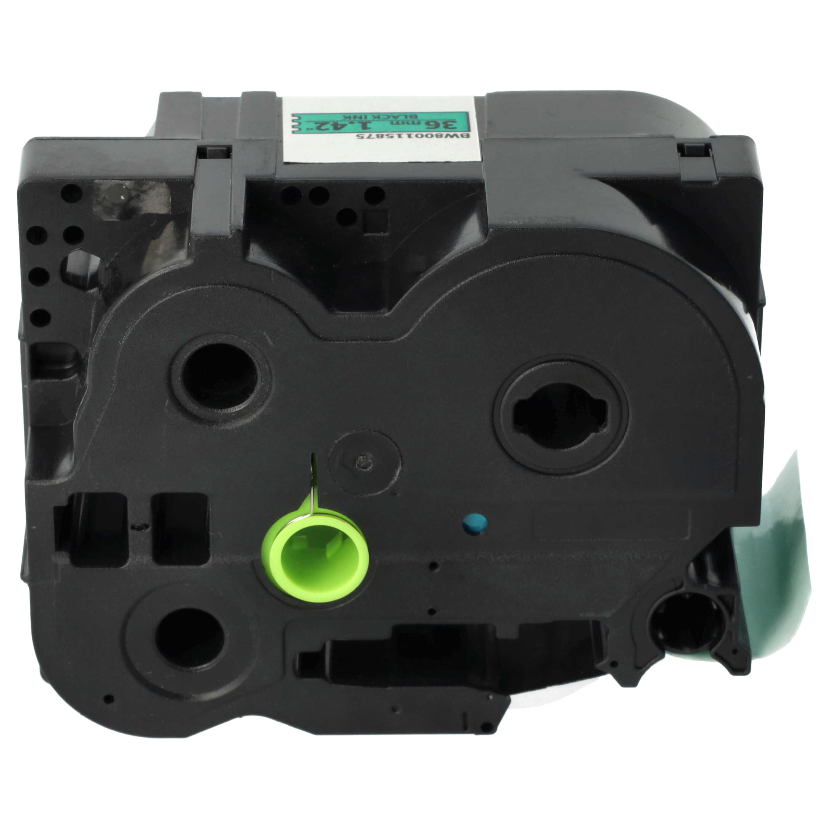 Label Tape as Replacement for Brother HGE-761 - 36 mm Black to Green
