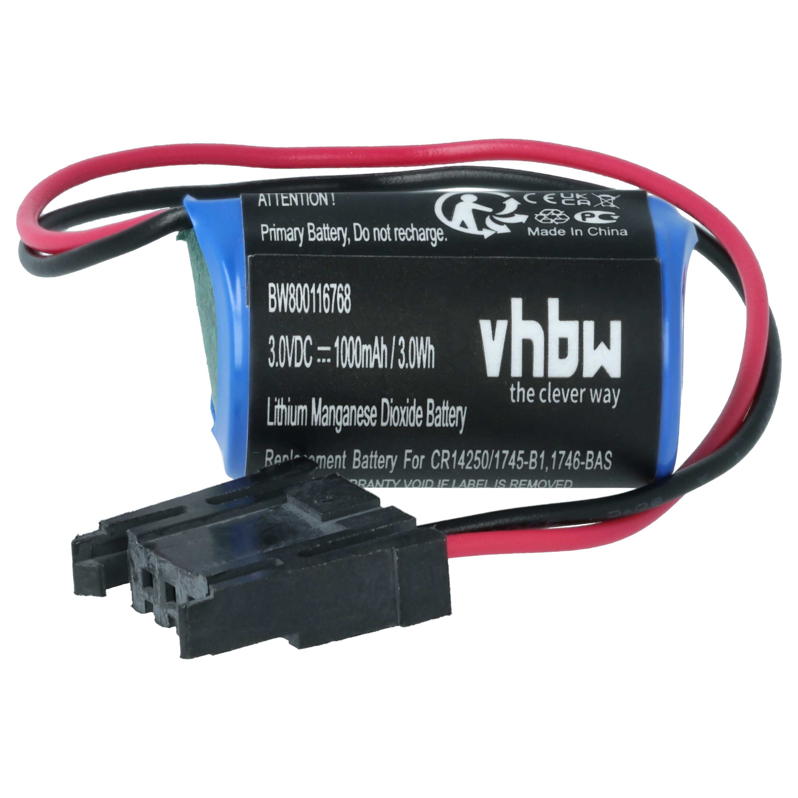 Steuereinheit-Akku als Ersatz für Allen Bradley 1747-BA, 1746-BAS, 1747-PT1, 1745-B1 - 1000mAh 3V Li-MnO2