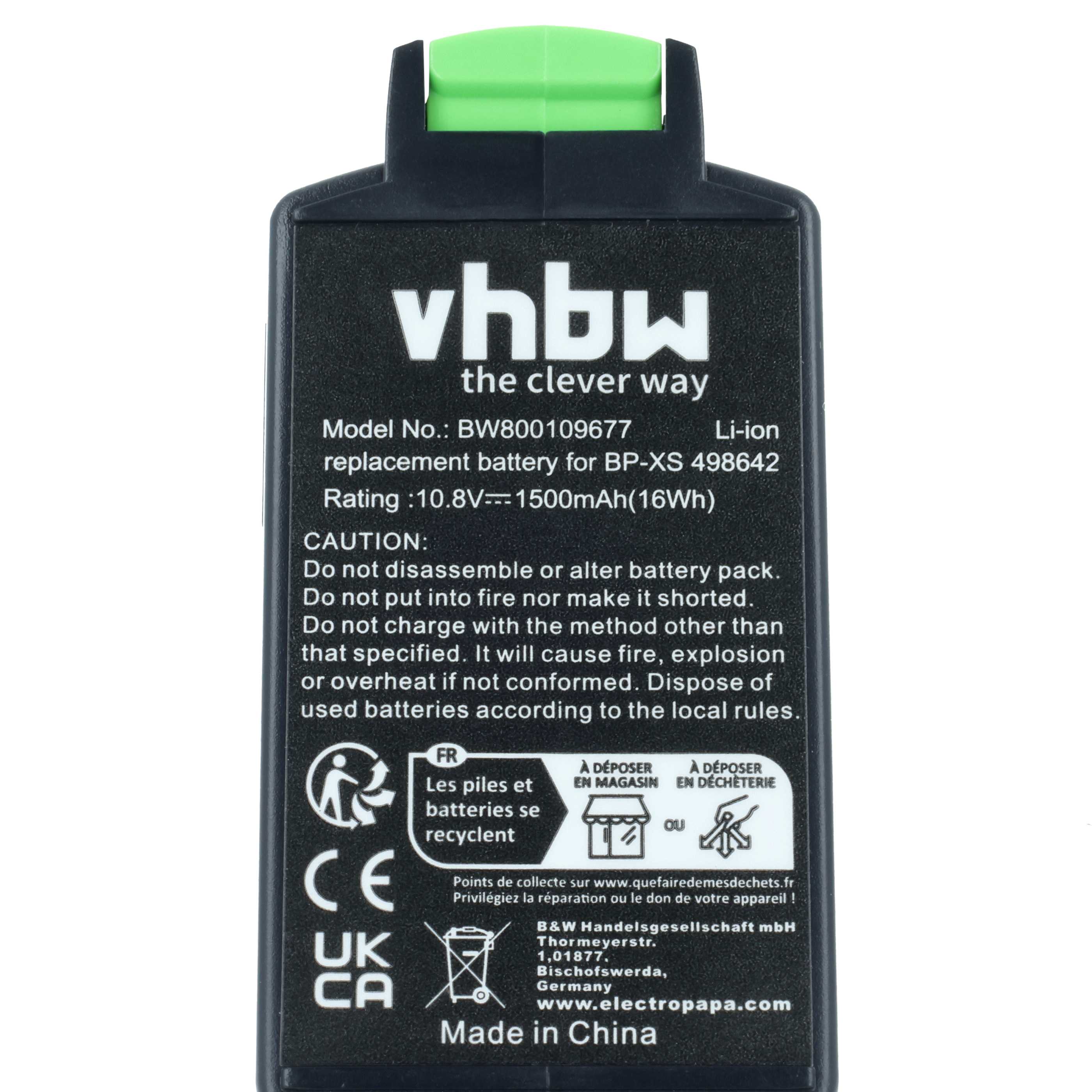 3x Battery replaces Festool 498338, 498336, 498616, 498339 Electric Power Tool - 1500 mAh, 10.8 V, Li-Ion
