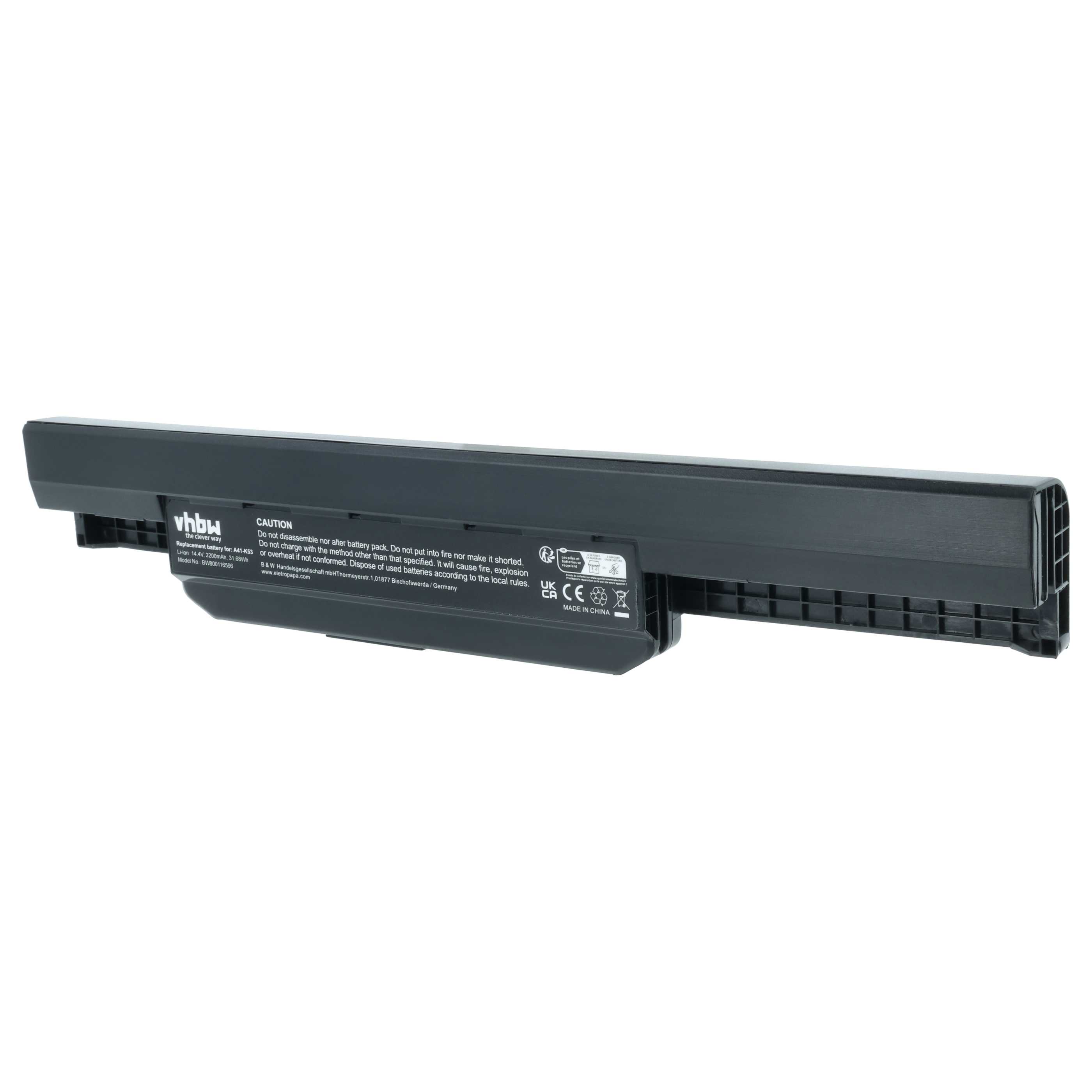 Akumulator do laptopa zamiennik Asus 07G016H31875M, A31-K53, 0B20-00X50AS - 2200 mAh 14,4 V Li-Ion, czarny