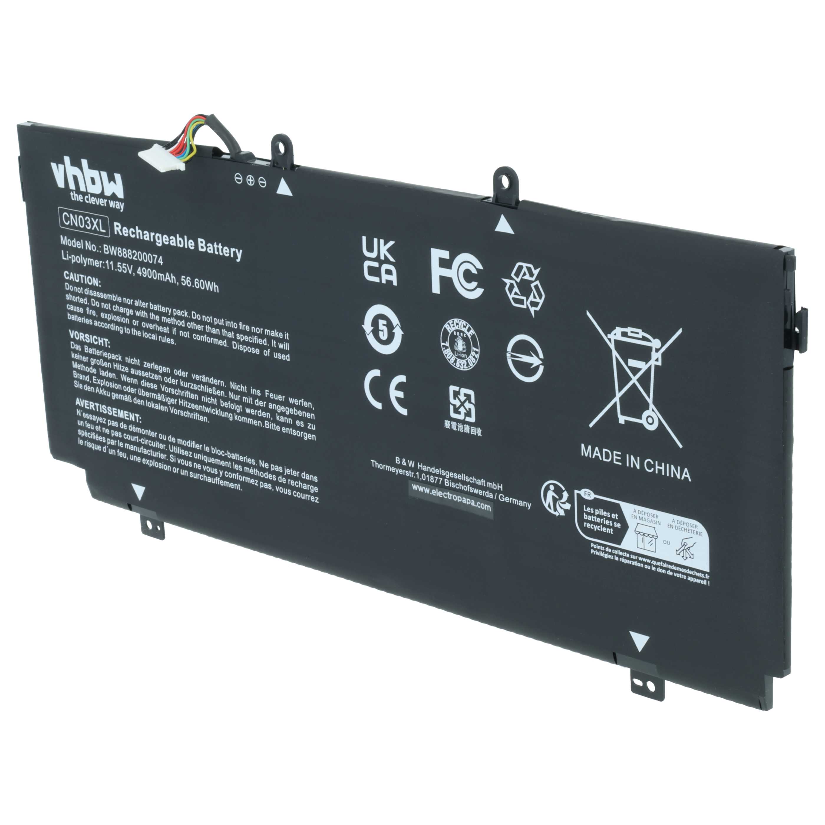 Akumulator do laptopa zamiennik HP 901308-421, 901345-855, 859356-855, 859026-421 - 4900 mAh 11,55 V LiPo