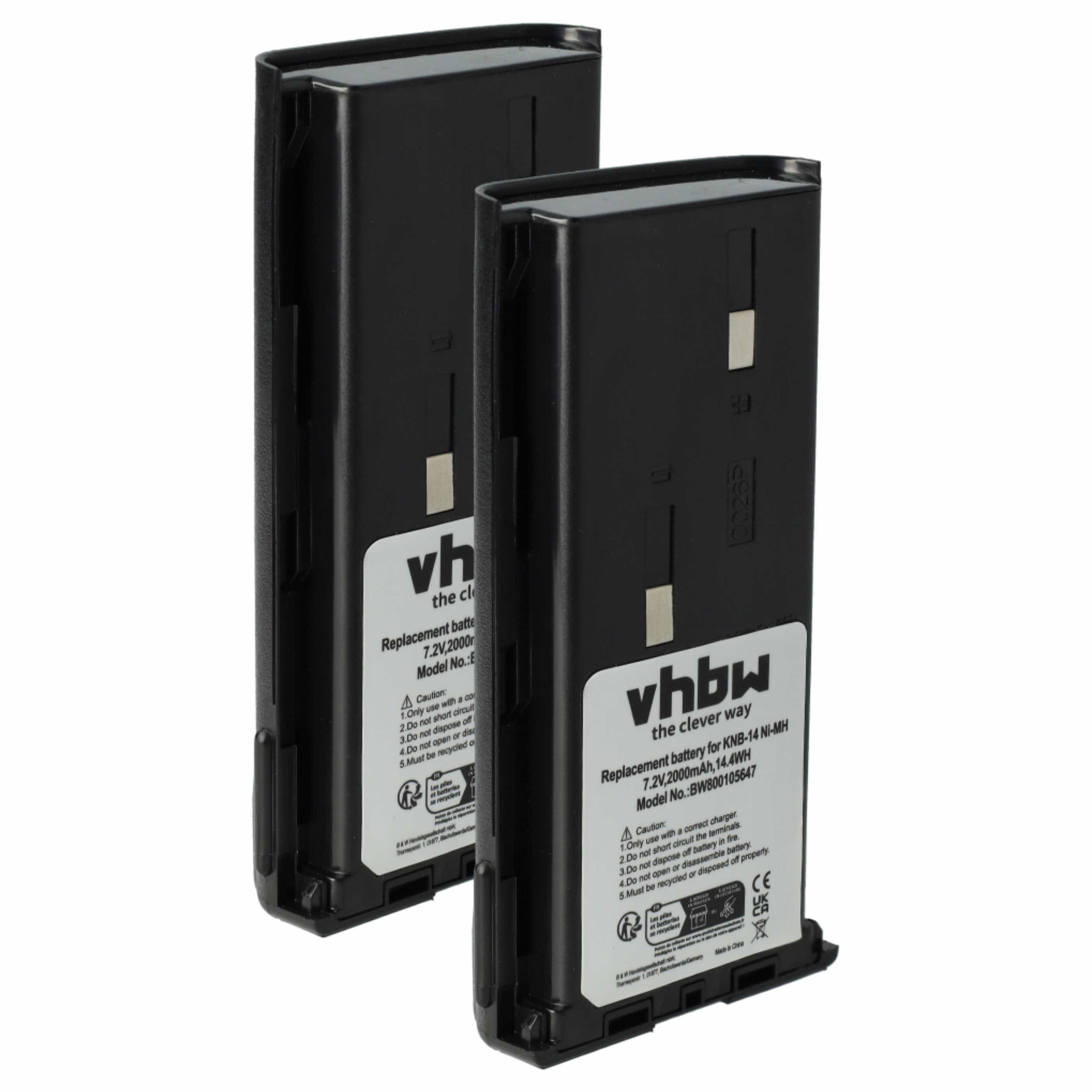 Radio 2x Battery replaces Bidatong BD-15-L - 2000 mAh 7.2 V NiMH