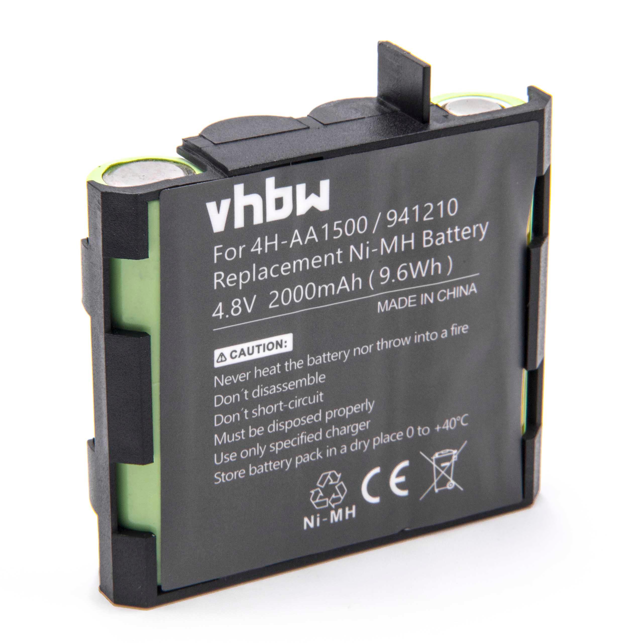 Batería reemplaza Compex 4H-AA1500 para tecnología médica - 2000 mAh, 4,8 V