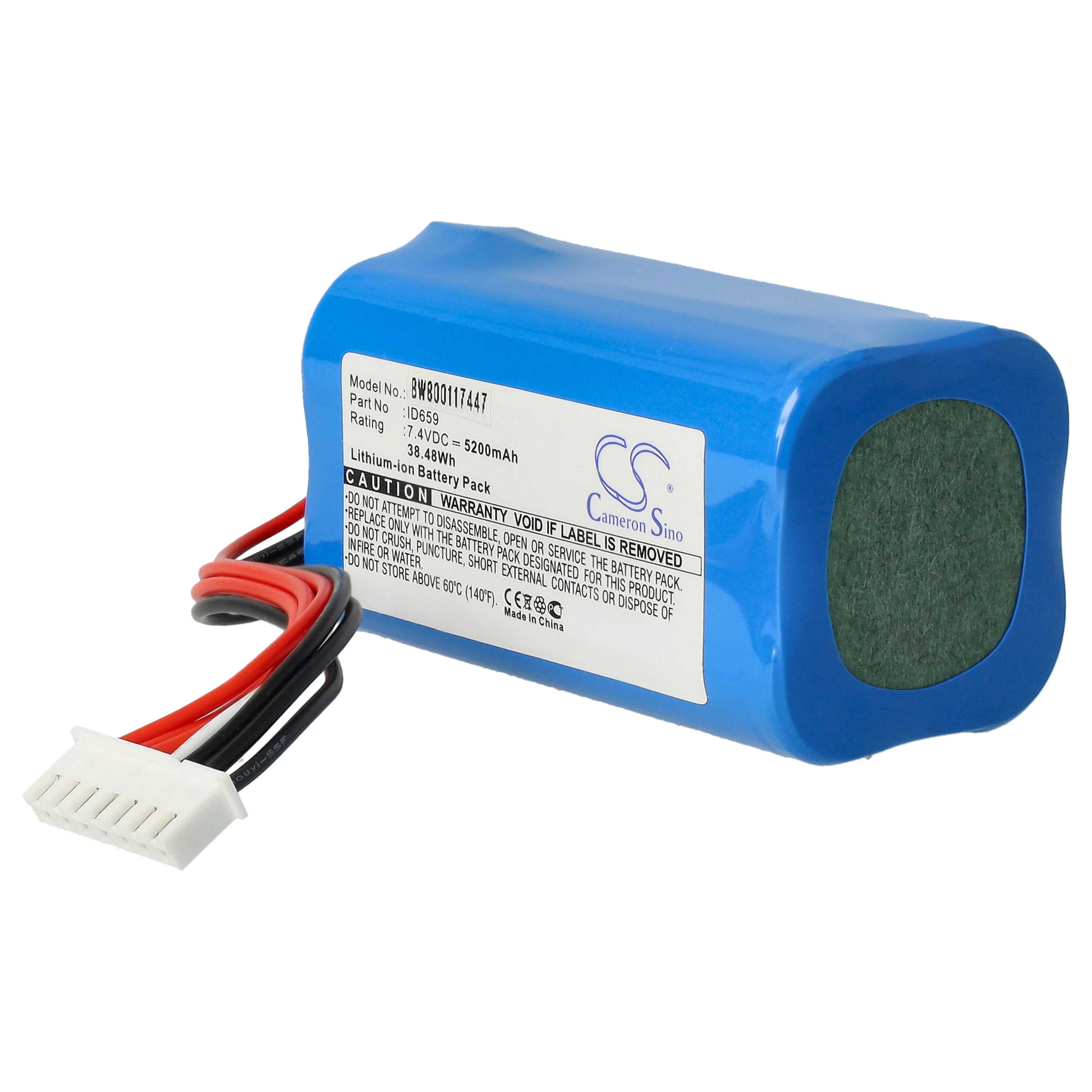  Battery replaces Sony ID659, ST-06S, ID659B for SonyLoudspeaker - Li-Ion 5200 mAh