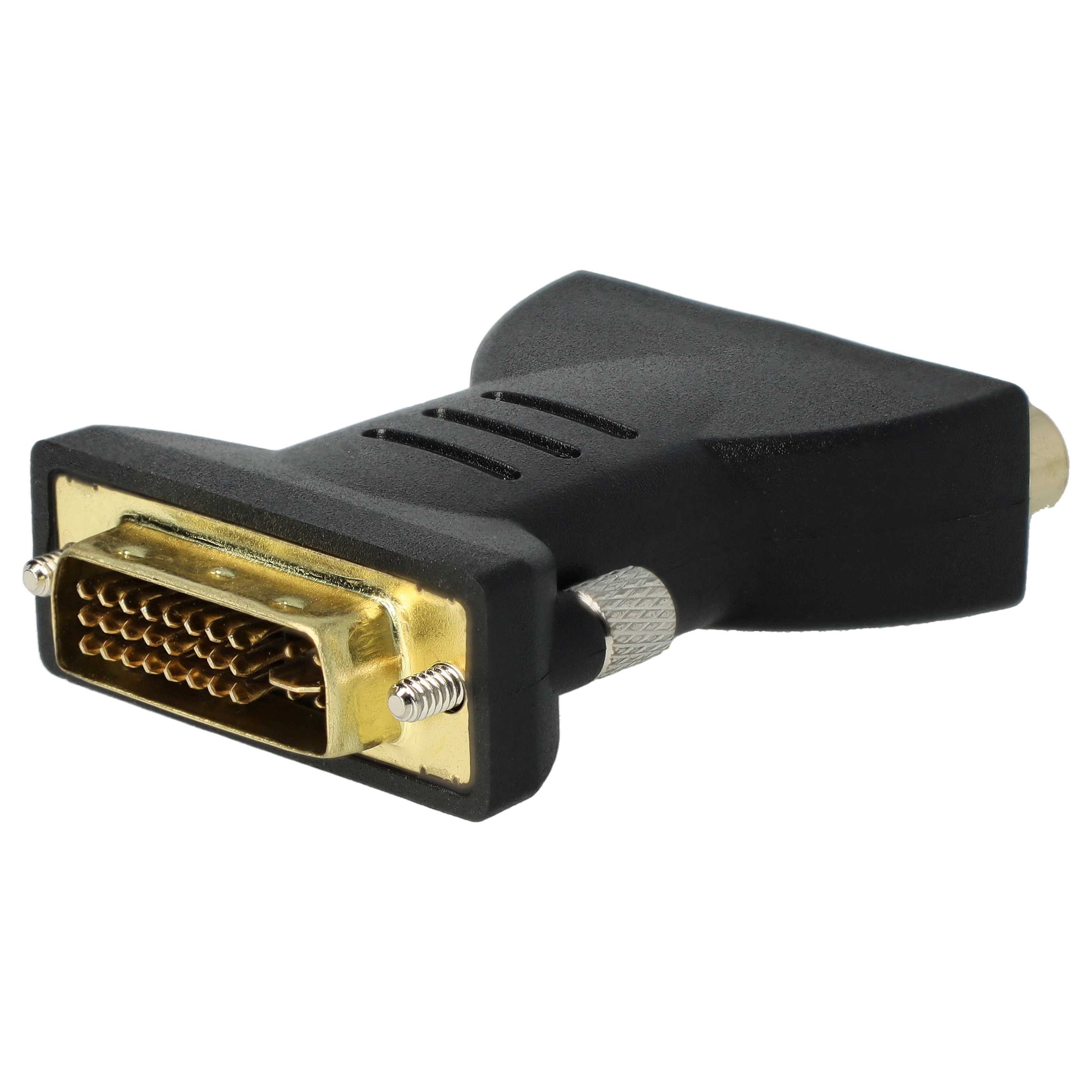 vhbw DVI to Cinch Adapter for Connecting DVI Systems to RCA Devices - 3RCA Composite Video Converter Black