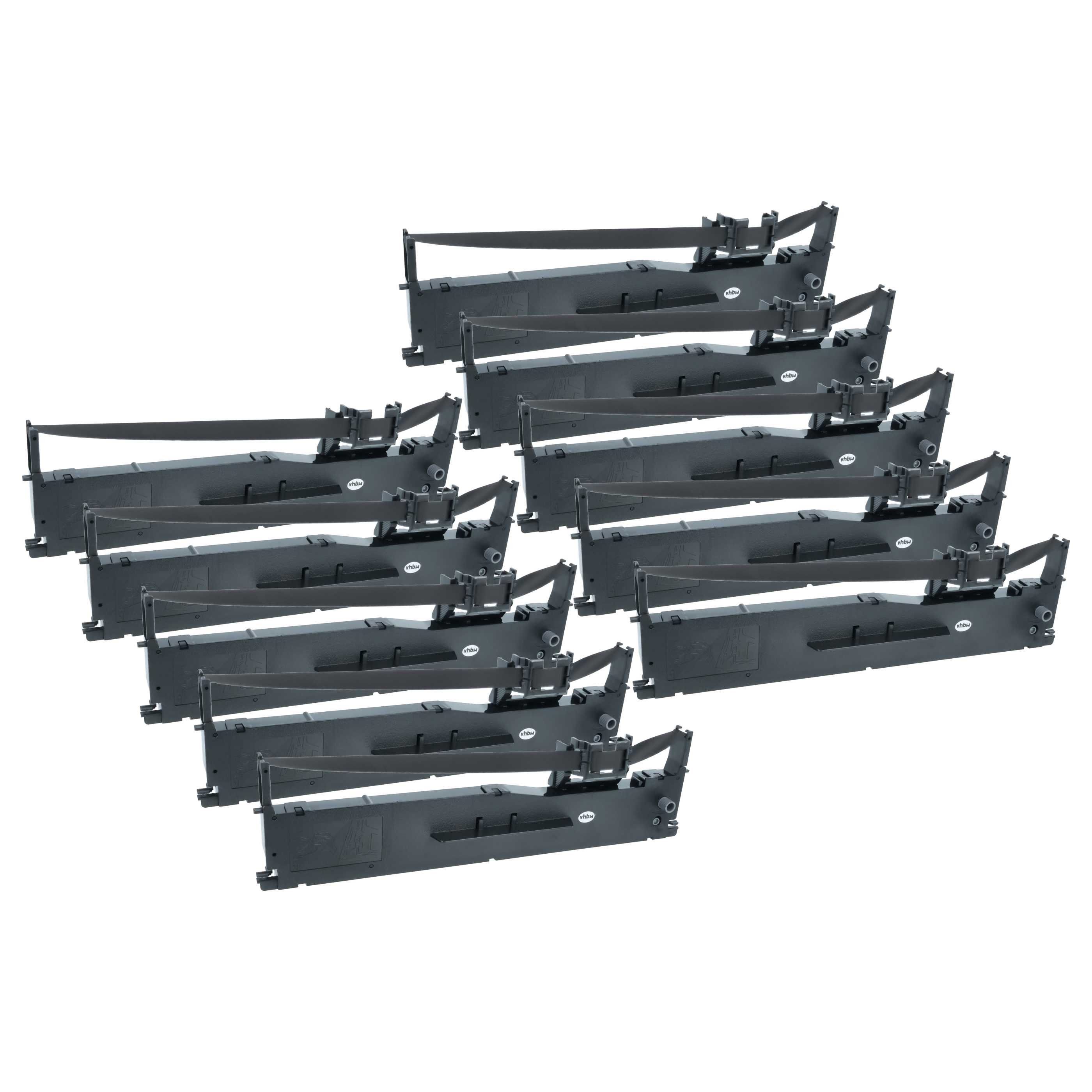 10x Ruban encreur remplace Epson C13S015307 pour imprimante matricielle / étiquette - noir