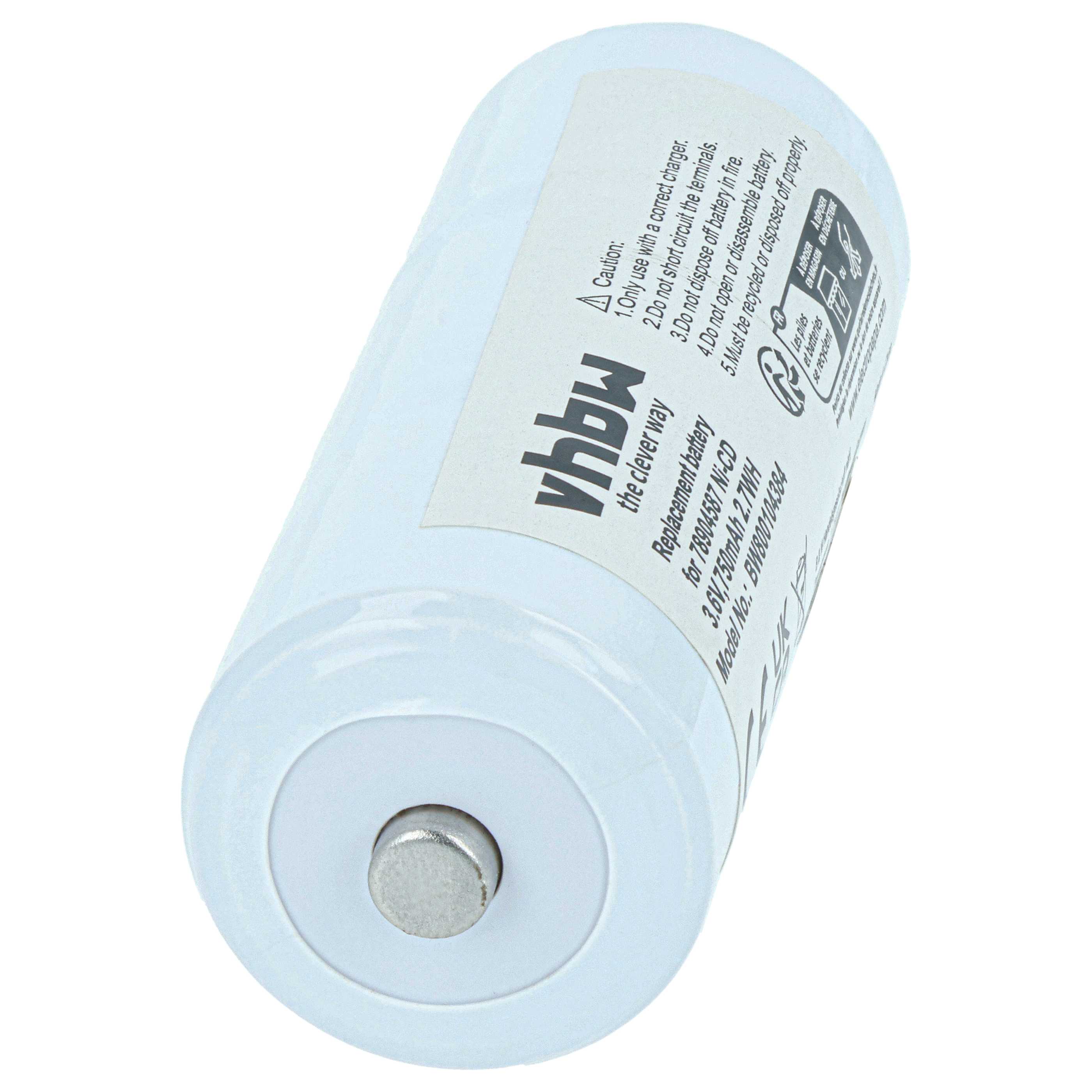 Batterie (2 pcs.) remplace Welch Allyn 78904587 pour appareil médical Cardinal Medical - 750mAh 3,6V NiCd