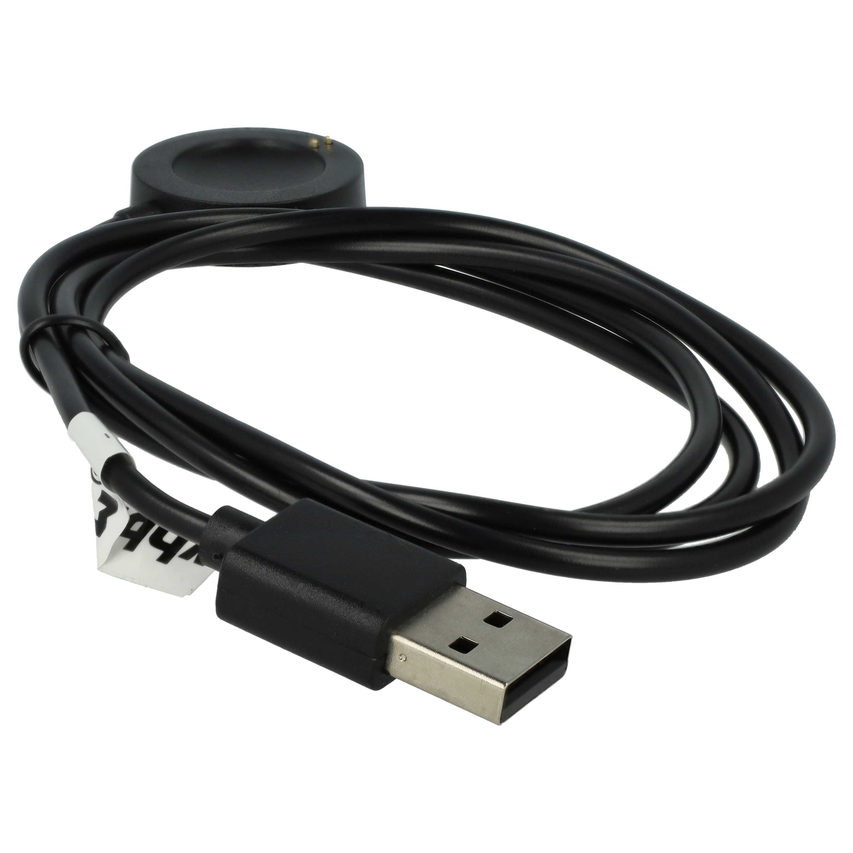 Cable de carga USB reemplaza Emporio Armani ART9801 para smartwatch Fossil - negro magnético 100 cm