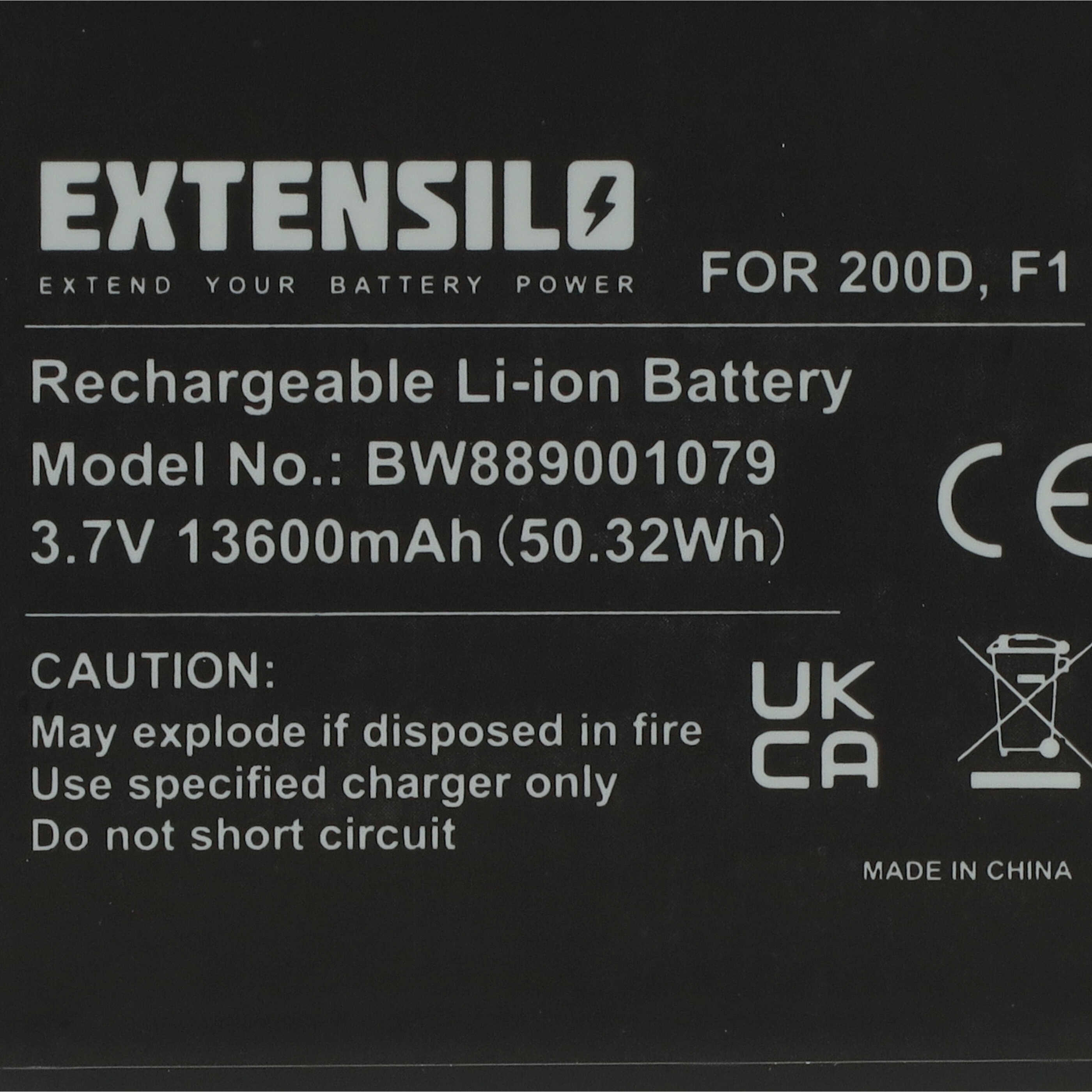 DAB Radio Battery replaces Pure ChargePAK F1, F1 - 13600 mAh 3.7 V Li-Ion