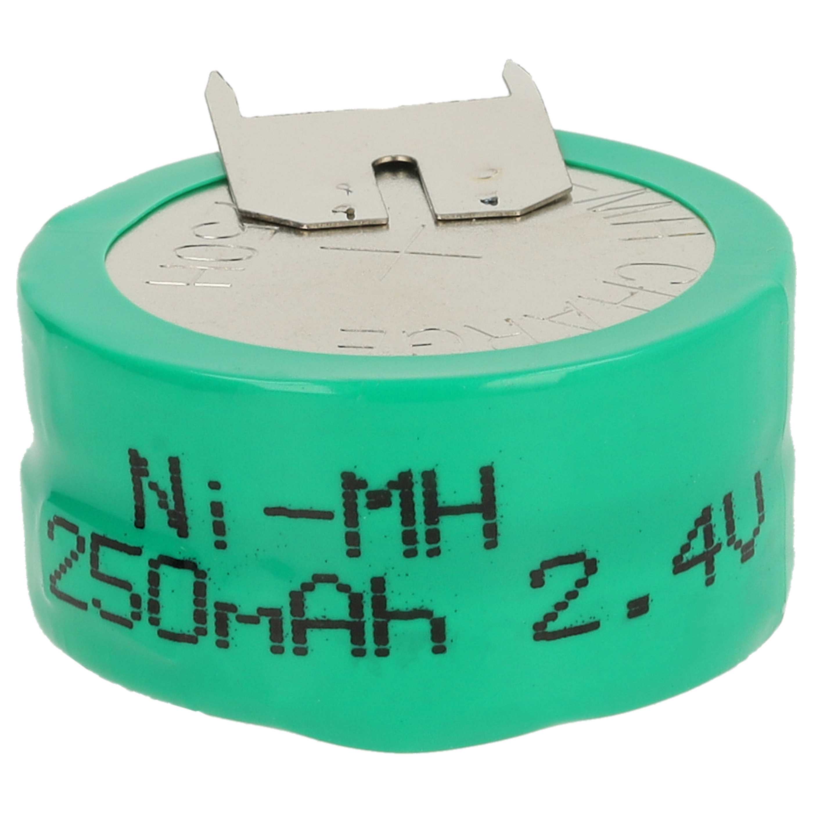 5x Button Cell Battery Type 2/V250H 3 Pins for Model Building Solar Lamps etc. - 250 mAh 2.4 V NiMH