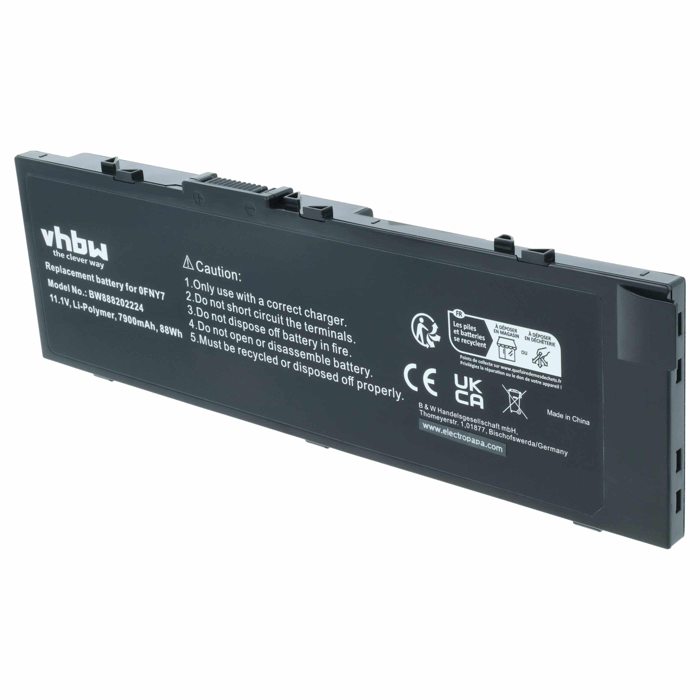 Akumulator do laptopa zamiennik Dell 0FNY7, 1G9VM, 451-BBSB, 451-BBSE - 7900 mAh 11,1 V Li-Ion, czarny