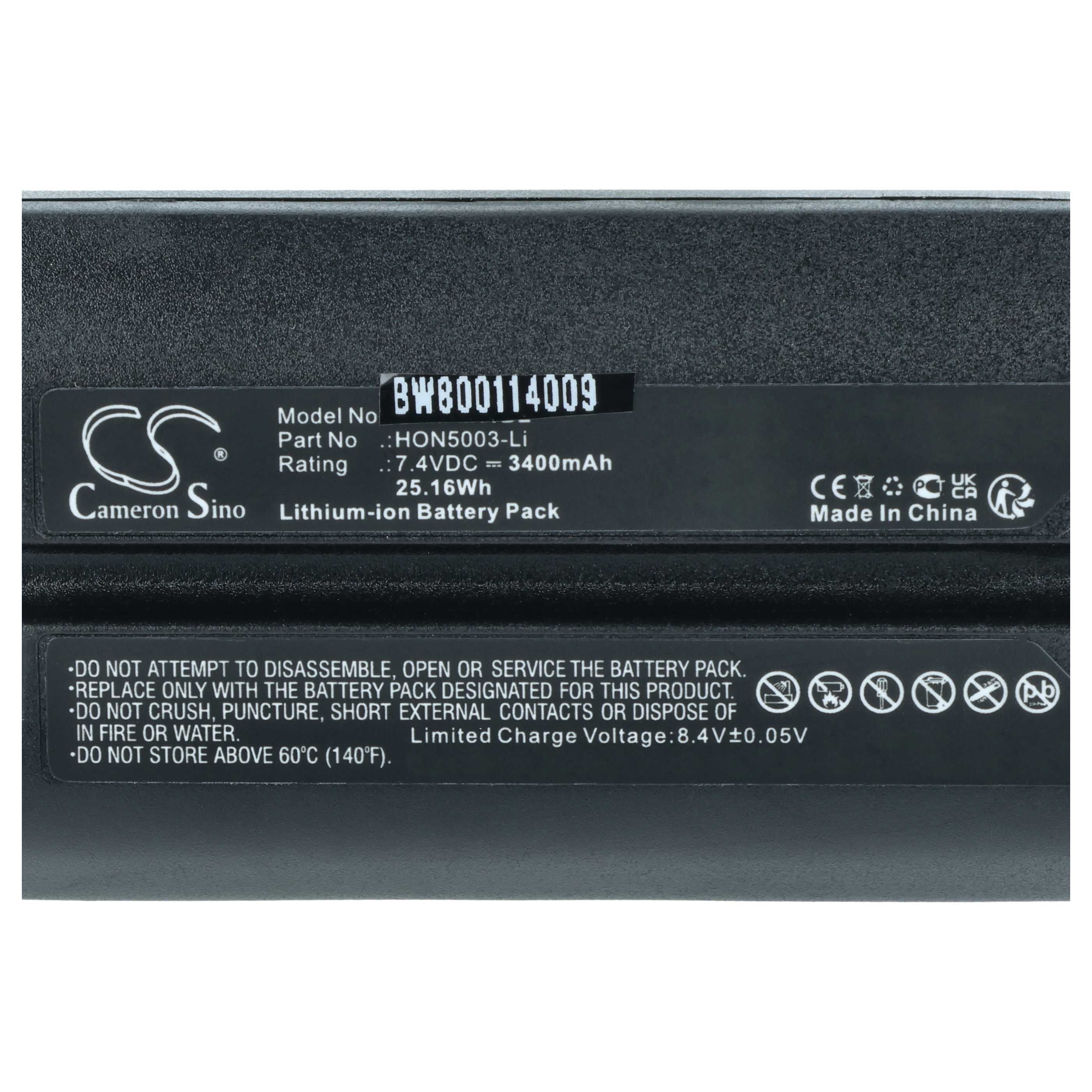 5x Battery replaces Honeywell HON5003-Li for Mannesmann / D2 Barcode Scanner POS - 3400 mAh 7.4 V