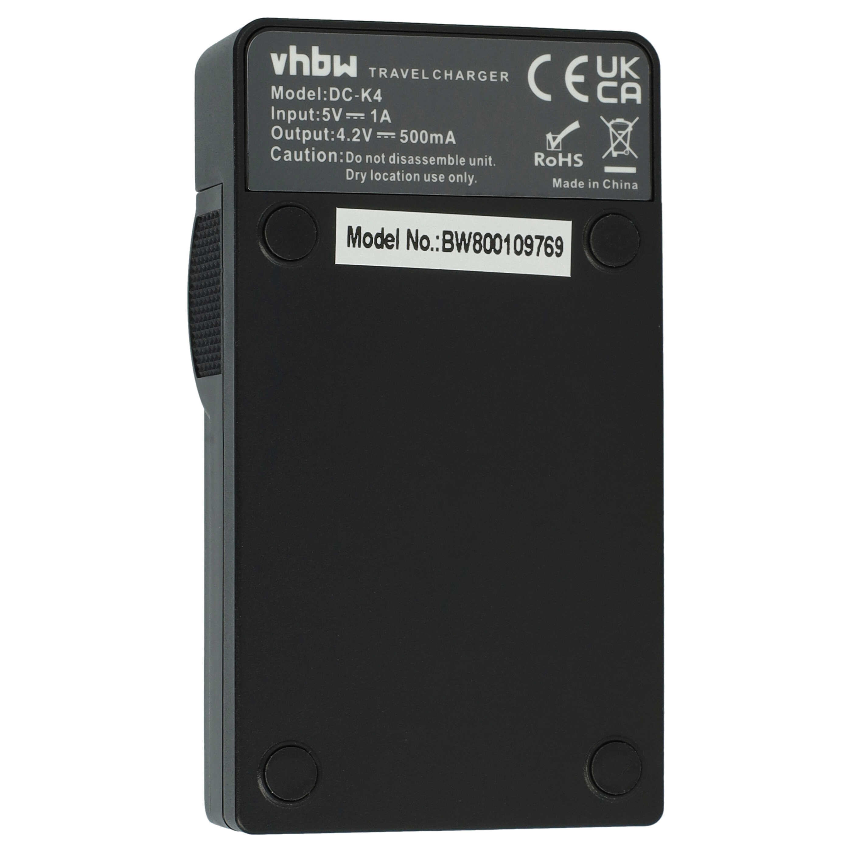 Battery Charger USB-C + Cable USB-C suitable for Kodak, Ricoh Caplio Digital Camera etc. - 0.5 A