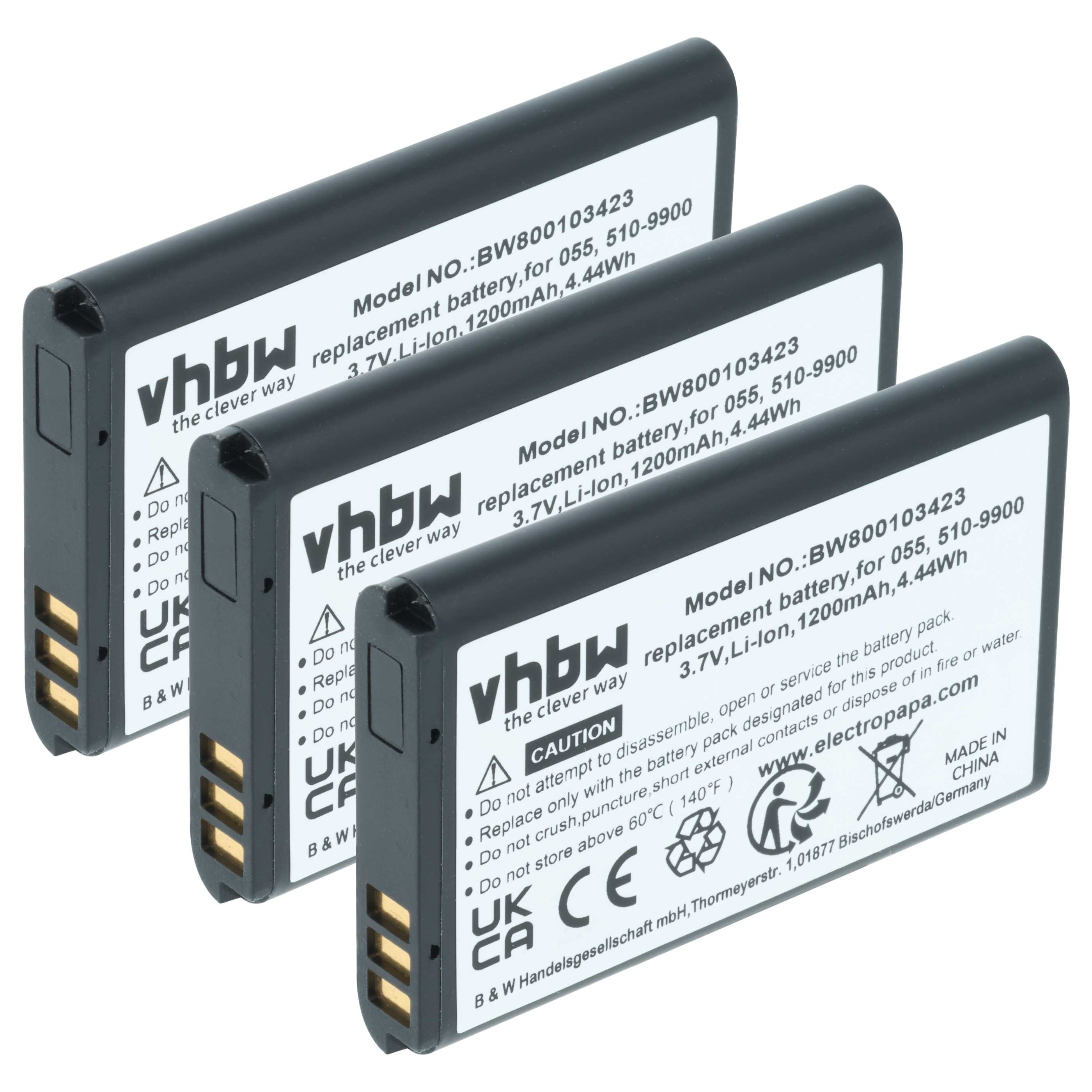 Videocamera 3x Battery replaces Liquid Image 510-9900, 055 - 1200 mAh 3.7 V Li-Ion