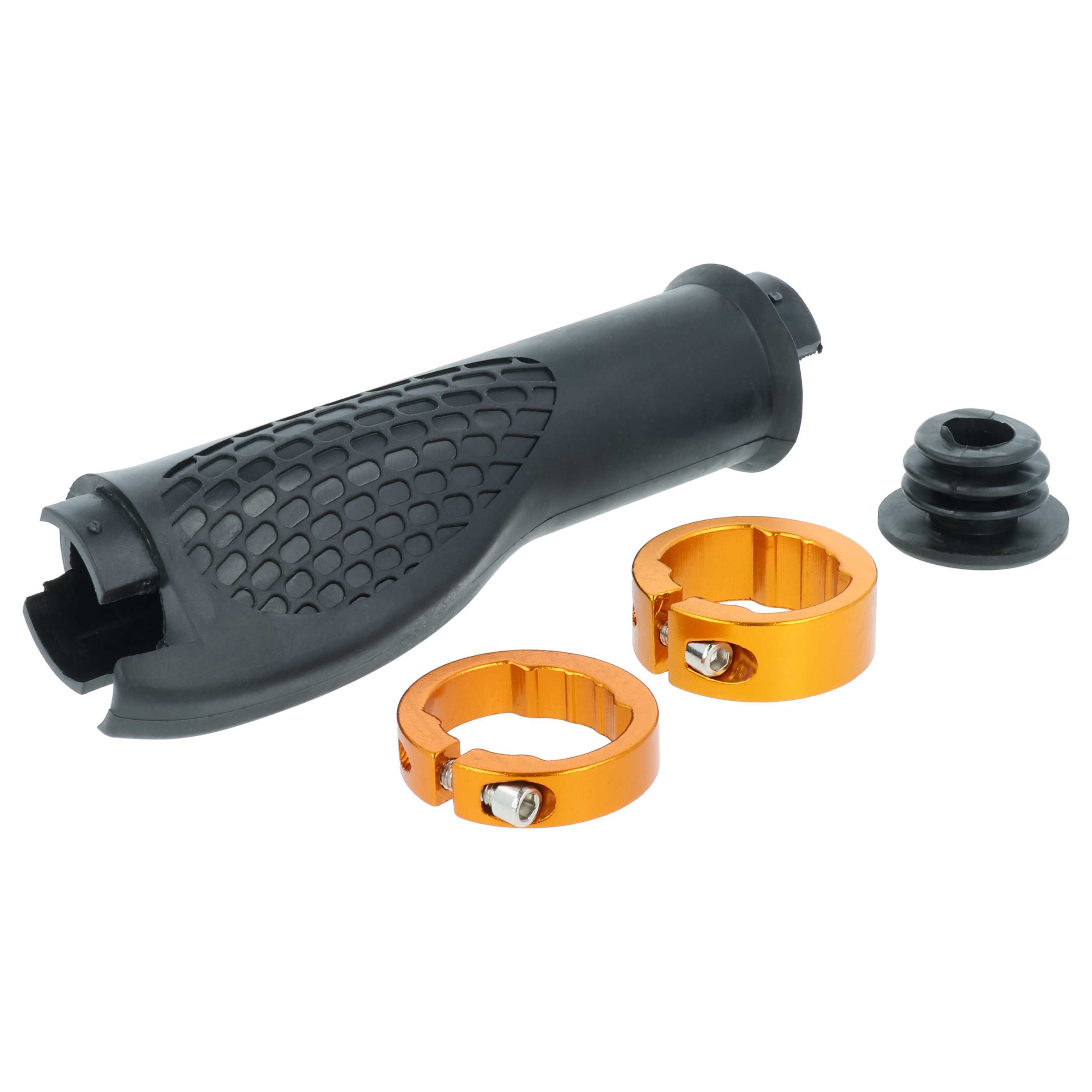2x Handlebar Grips suitable for Bicycle, Mountain Bike - Hand Grips, Ergonomic, Gold/Black