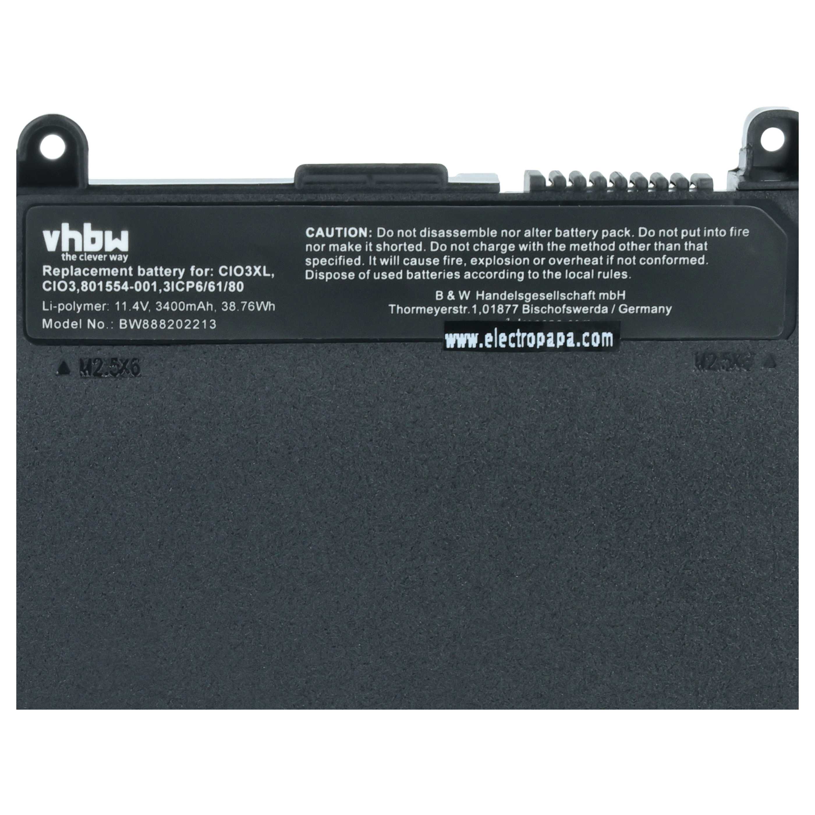 Akumulator do laptopa zamiennik HP 801517-222, 801517-221, 801517-232, 801517-231 - 3400 mAh 11,4 V LiPo