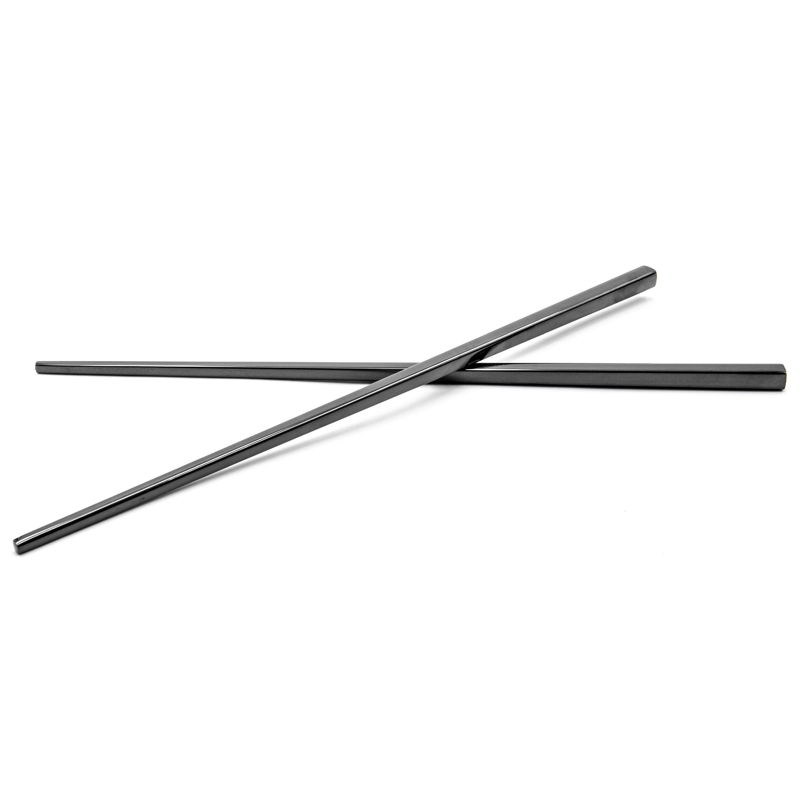 Pałeczki do jedzenia sushi (1 para) - 23 cm, stal nierdzewna, czarny