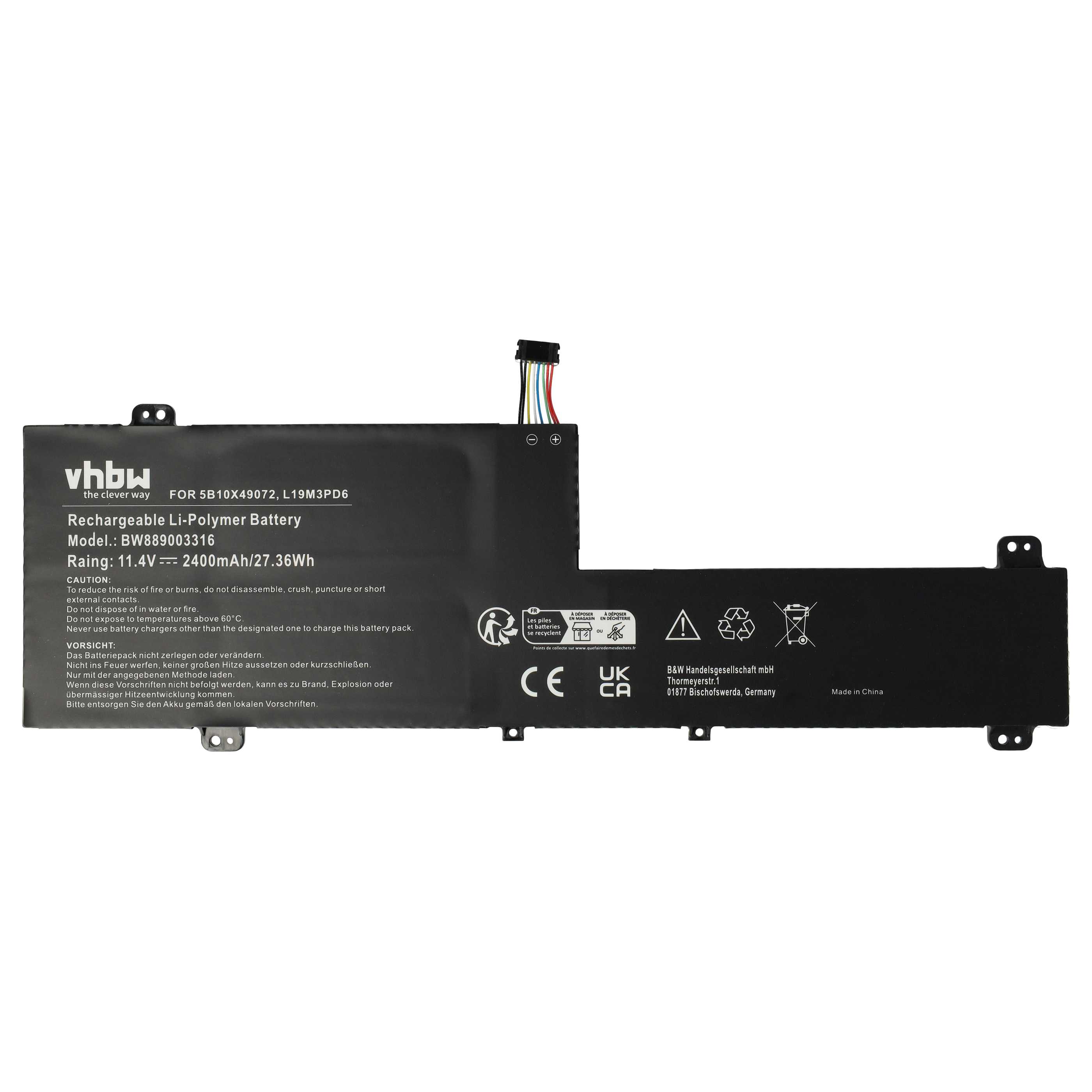 Akumulator do laptopa zamiennik Lenovo L19C3PD6, L19D3PD6, 5B10X49072, L19L3PD6 - 2400 mAh 11,4 V LiPo
