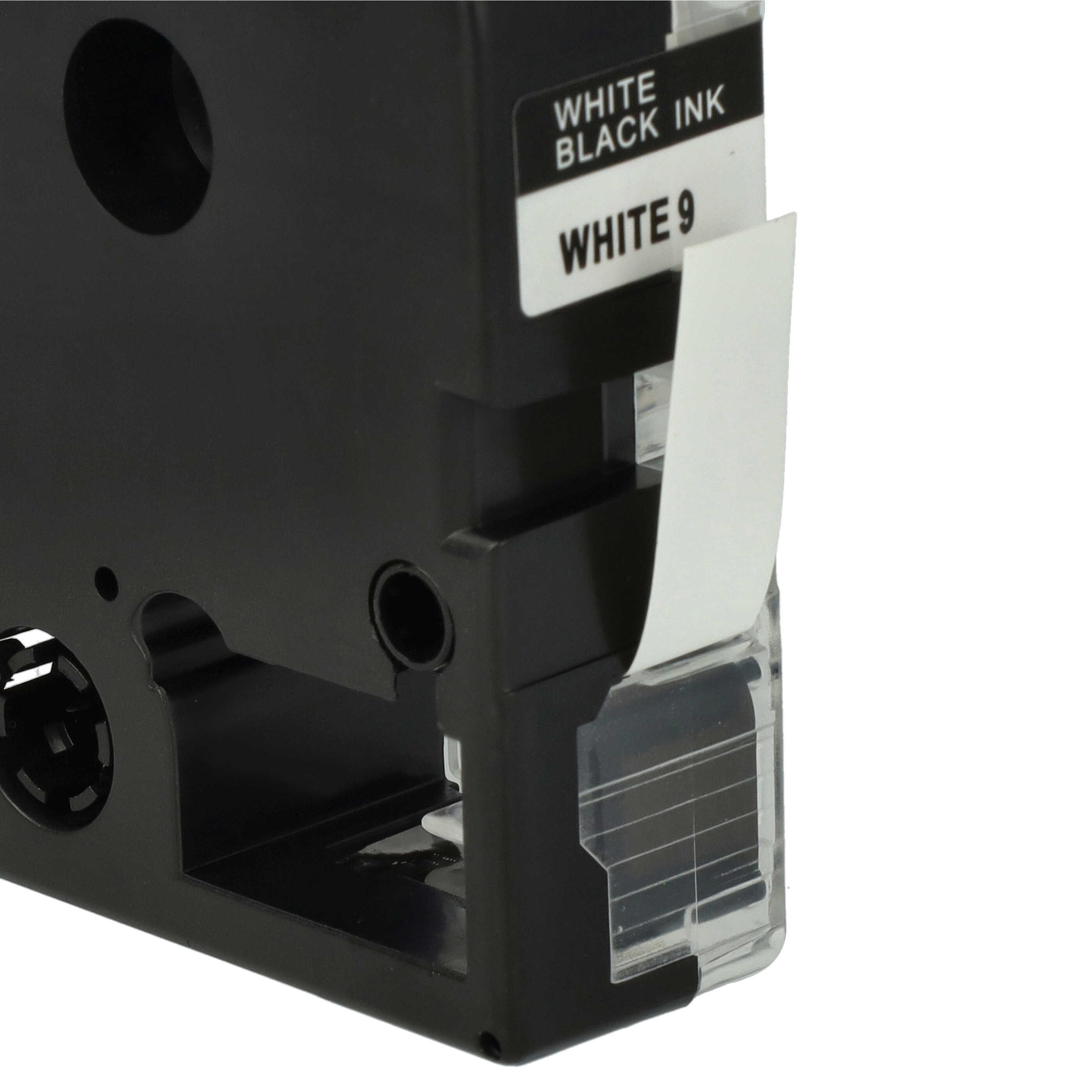 50x Label Tape replaces Epson LC-3WBN - 9 mm Black to White