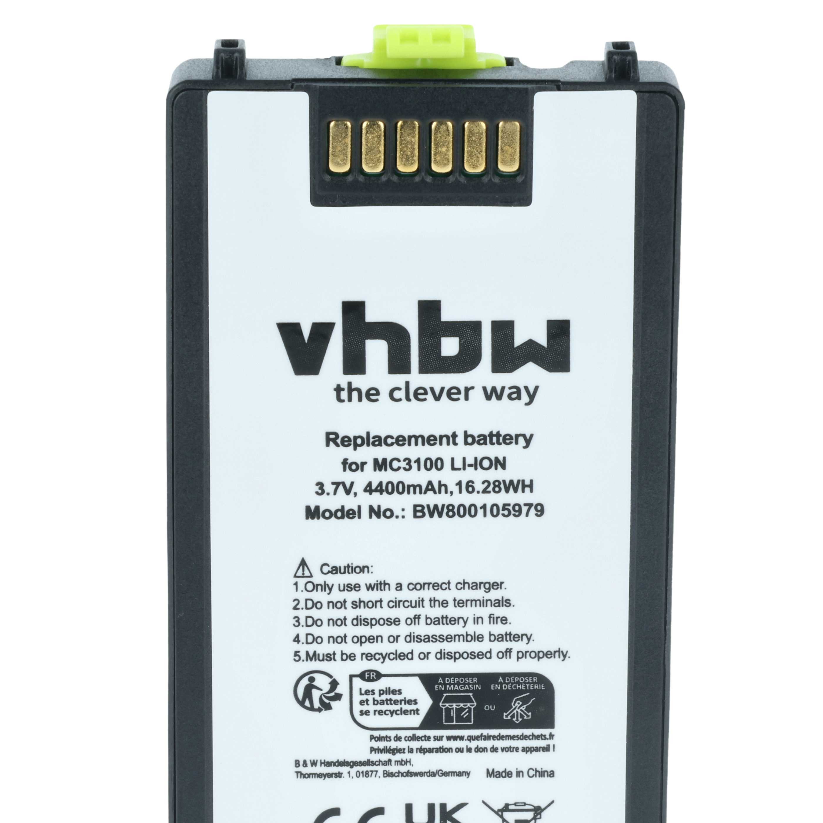 Akku als Ersatz für Symbol 82-127909-02, BTRY-MC31KAB02 für Symbol Barcodescanner - 4400mAh 3,7V Li-Ion