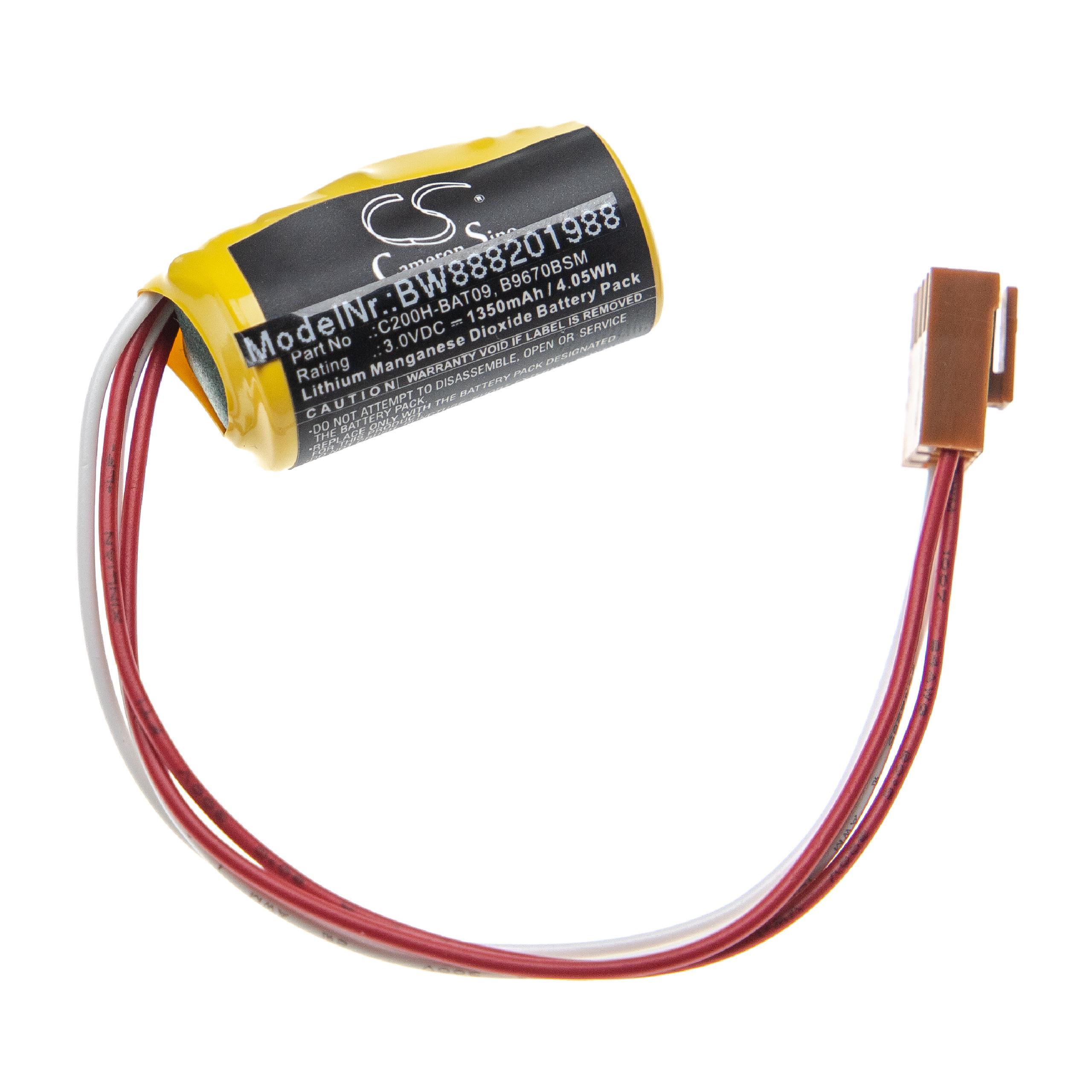 CNC Controller Battery Replacement for Omron C200H-BAT09, B9670BSM - 1350mAh 3V Li-MnO2