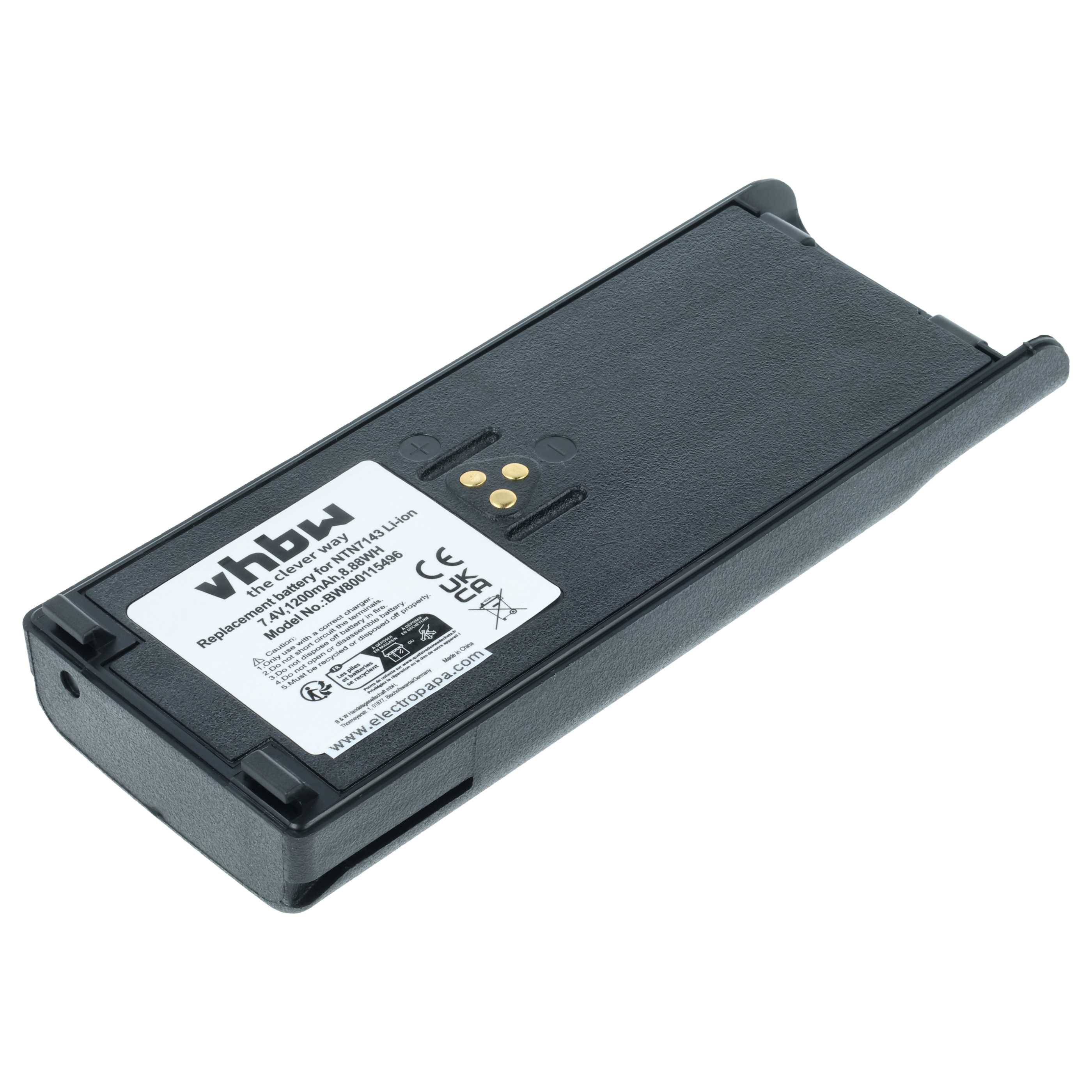 Radio 2x Battery replaces Motorola NTN7143A, NTN7143, FuG11b, NTN7143CR, NTN7143B - 1200 mAh 7.4 V Li-Ion