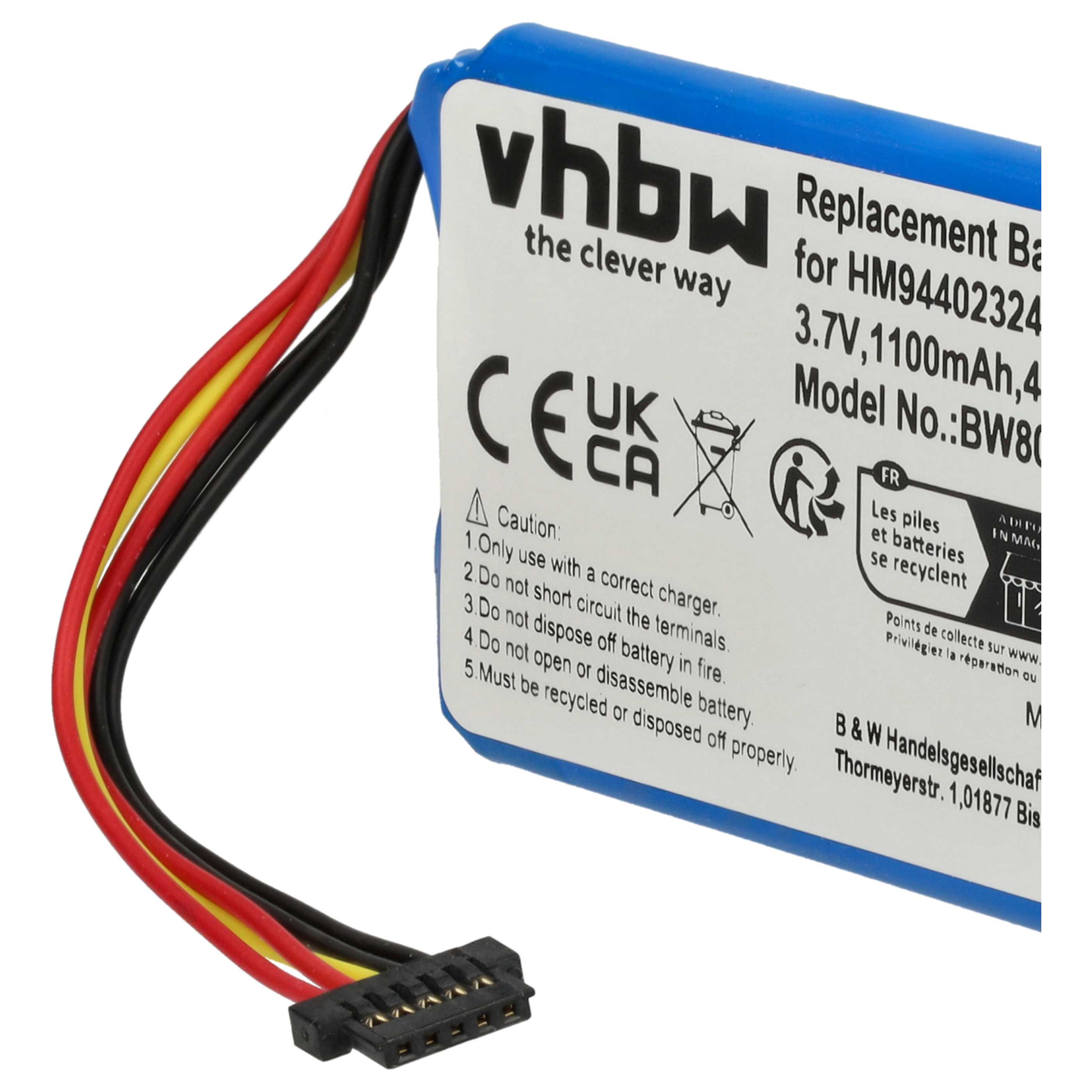 Akumulator do nawigacji GPS zamiennik TomTom HM9420236853, AHL03711008 - 1100 mAh 3,7 V Li-Ion