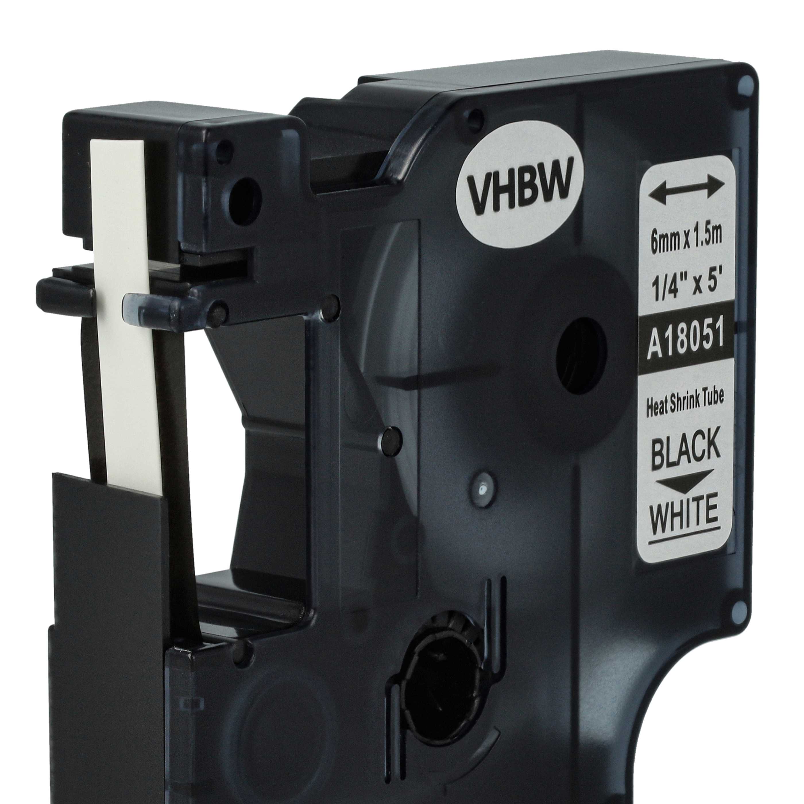 Cassetta tubi termorestringenti sostituisce Dymo 18051 per etichettatrice 3M 6mm nero su bianco