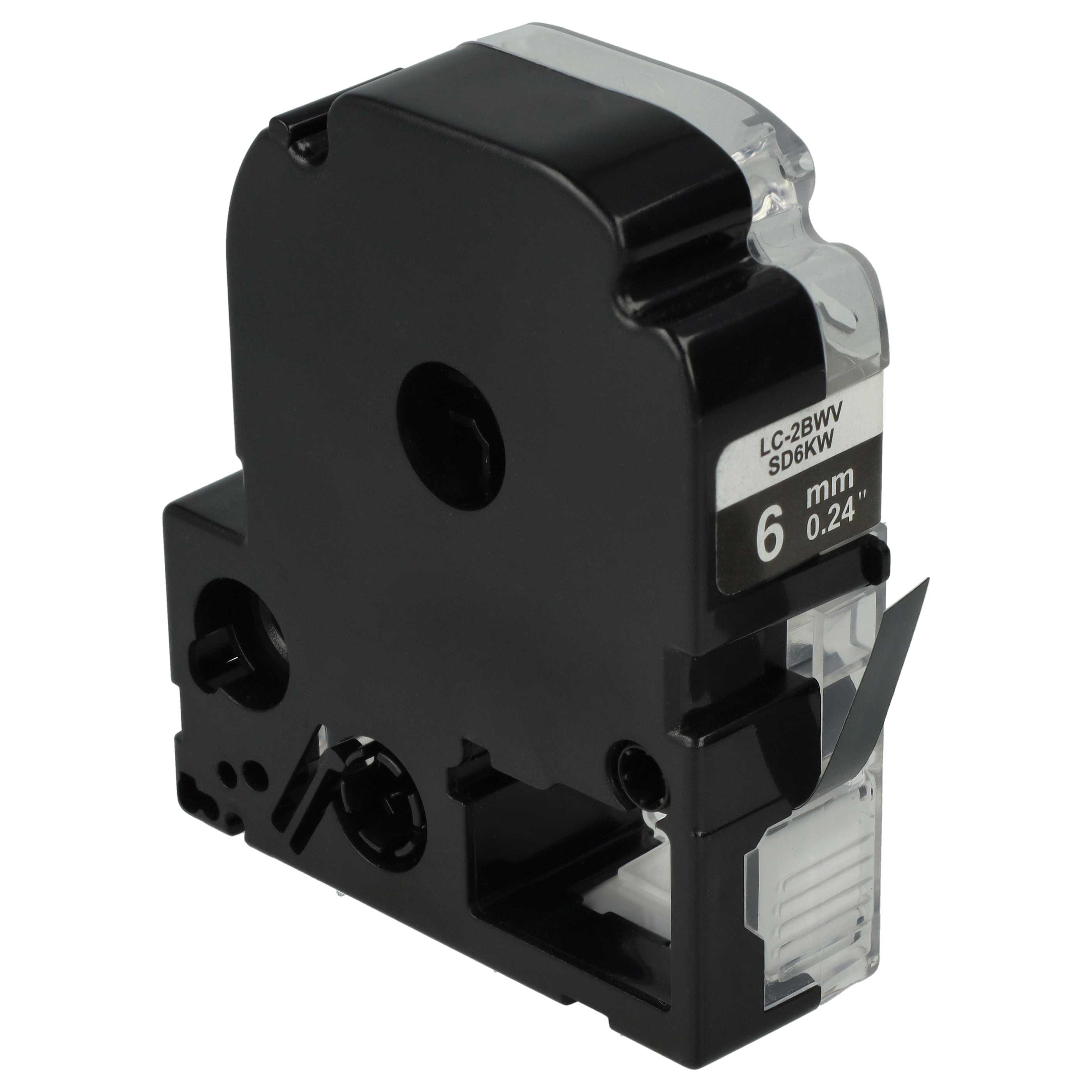 Cassetta nastro sostituisce Epson LC-2BWV per etichettatrice 6mm bianco - nero