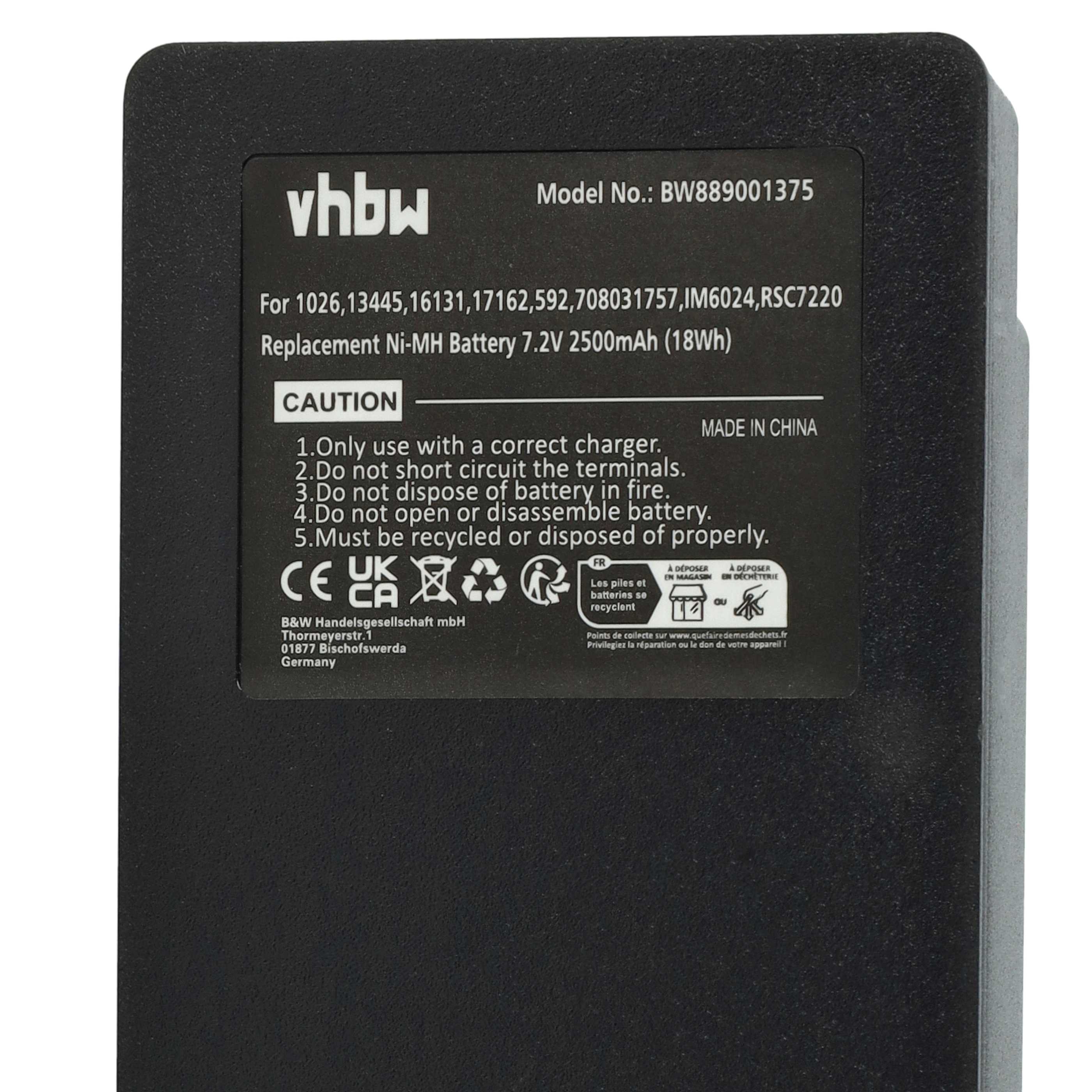 Batería (2 ud) reemplaza Palfinger 17162, 708031757, 16131, 1026, 13445 sistema control - 2500mAh 7,2V NiMH