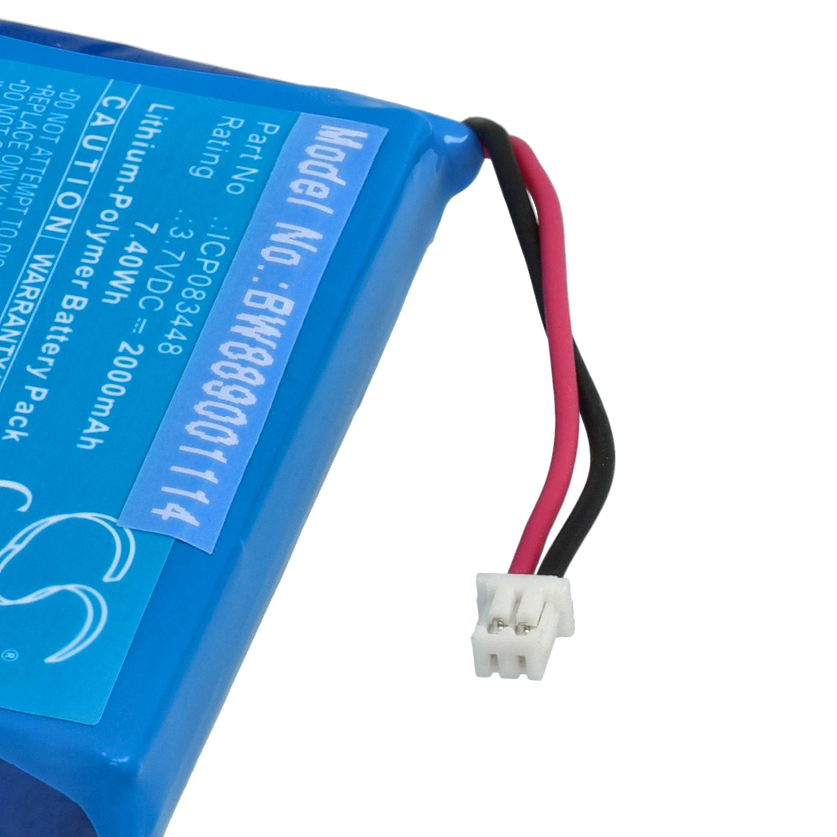 Radio 2x Battery replaces Albrecht ICP083448, JHHY903448A - 2000 mAh 3.7 V Li-polymer