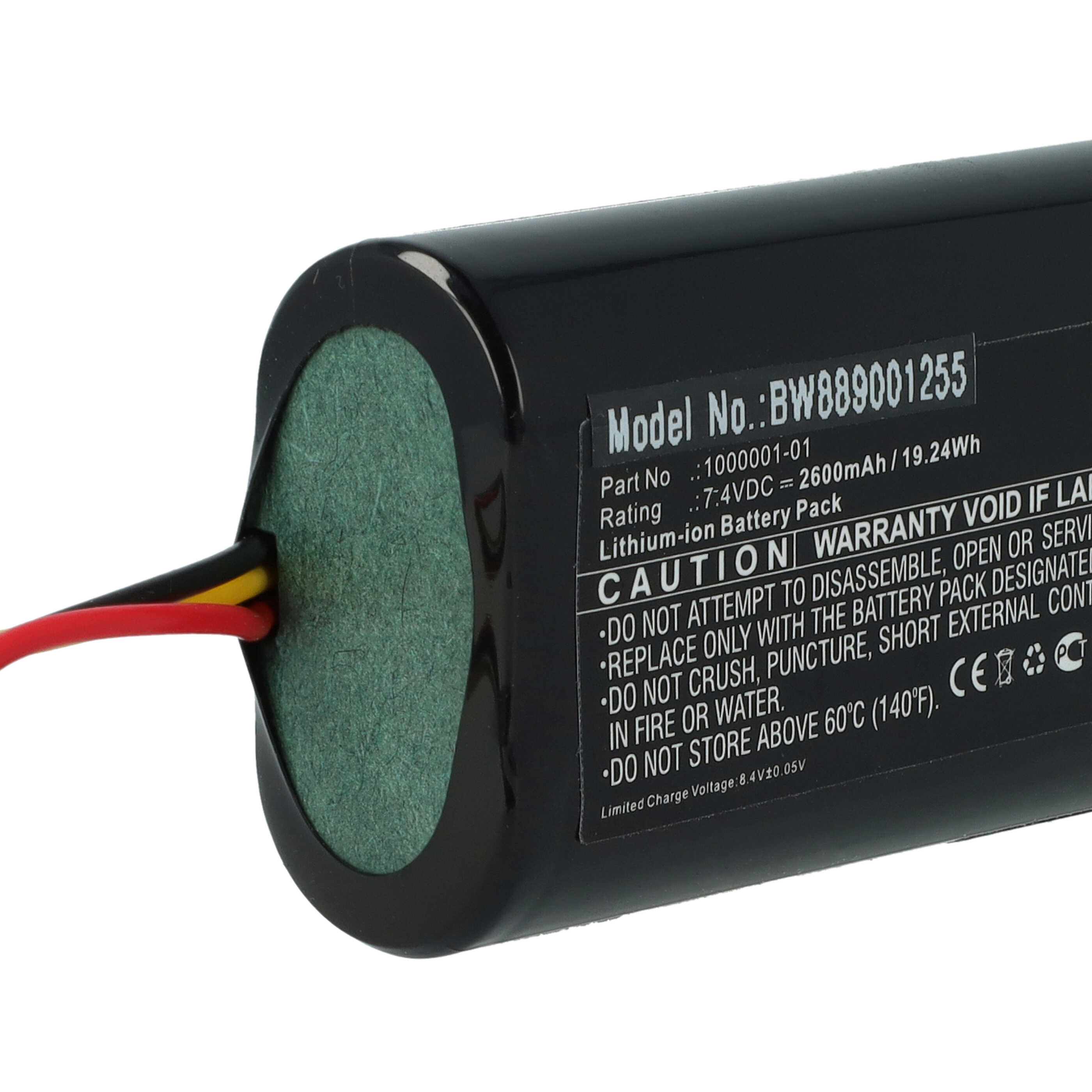 Batería reemplaza Topcon 1000001-01 para localizador GPS - 2600mAh 7,4V Li-Ion