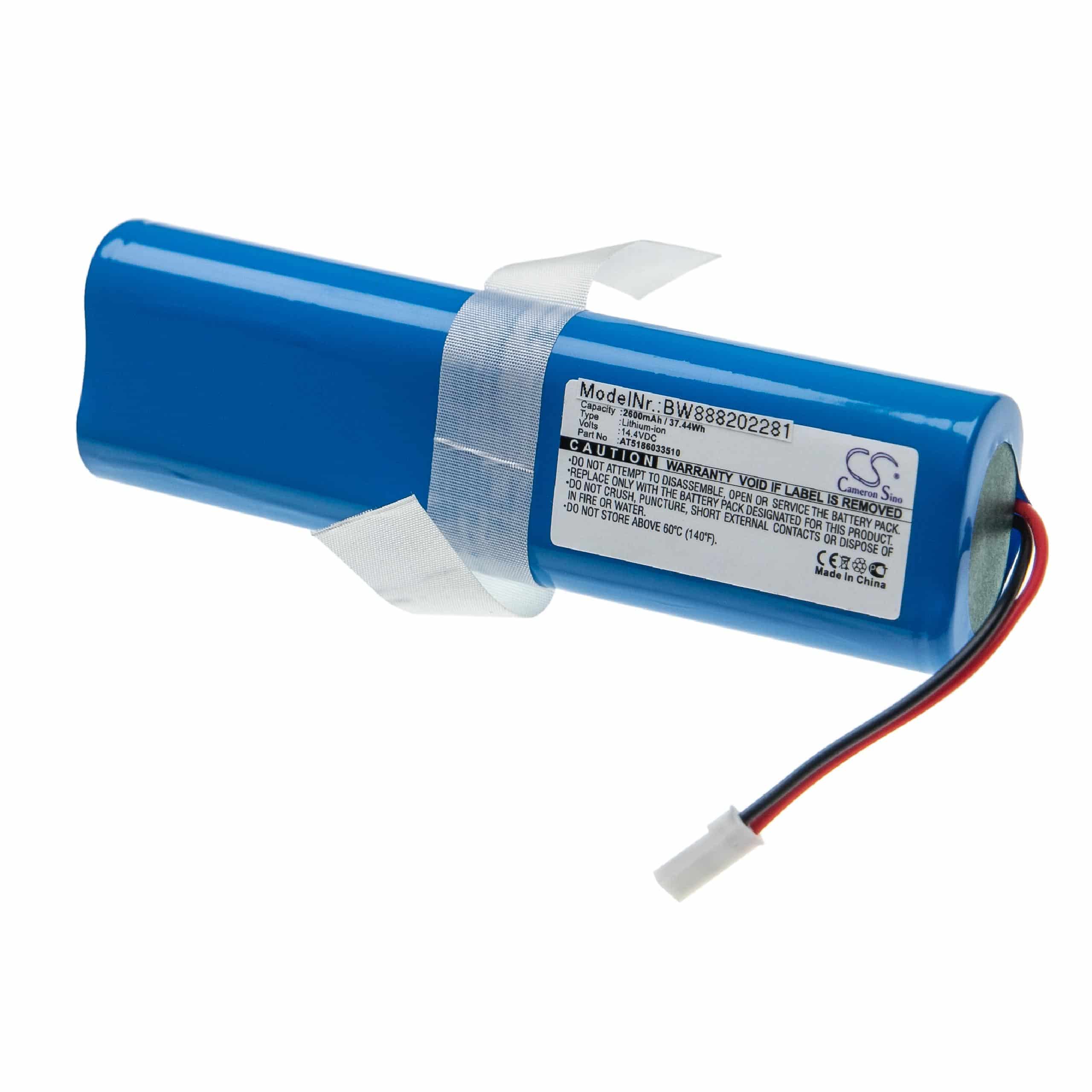 Batterie remplace Ariete AT5186033510 pour robot aspirateur - 2600mAh 14,4V Li-ion