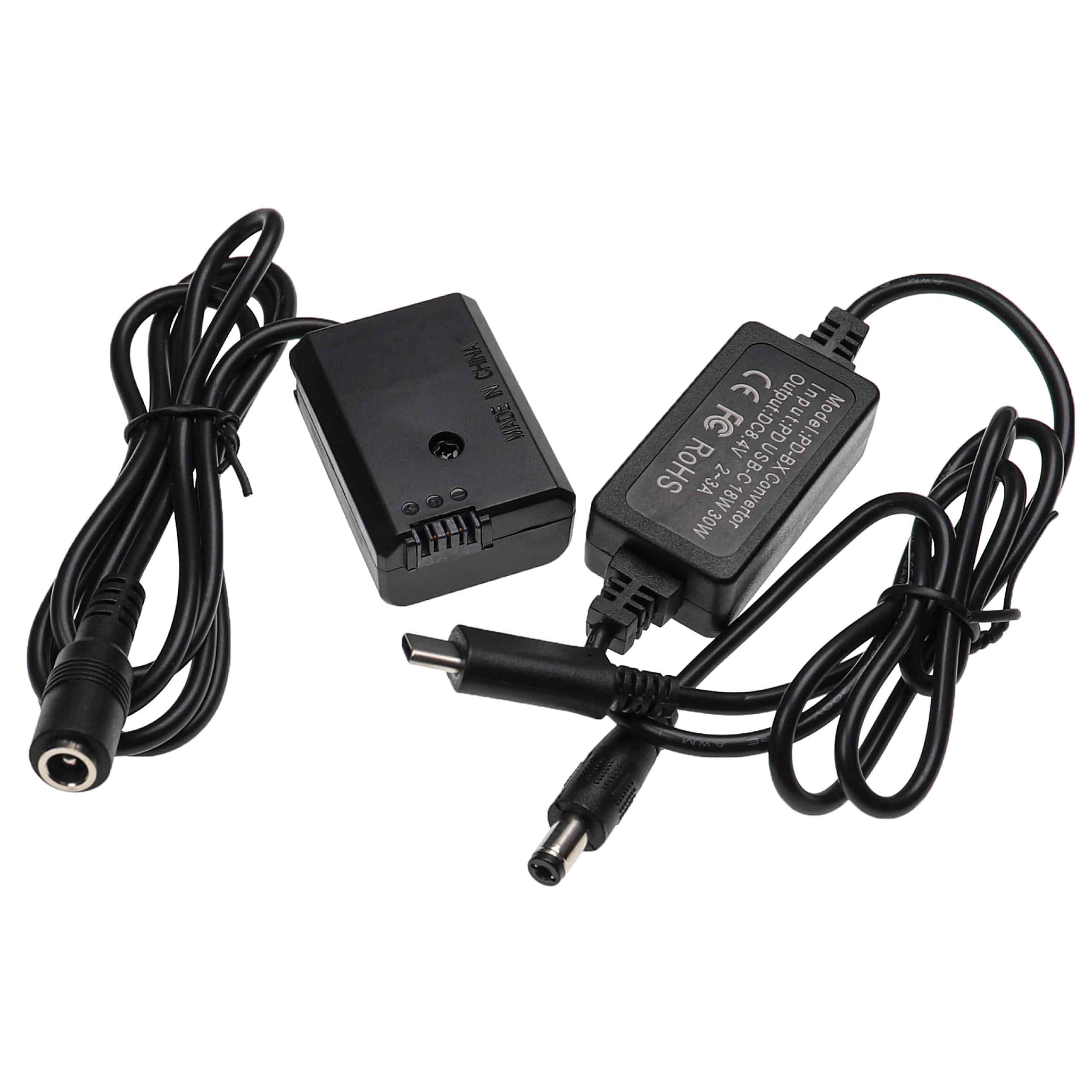 Alimentatore USB sostituisce Sony AC-PW20 per fotocamera Sony + coupler DC come Sony NP-FW50, 3,0A
