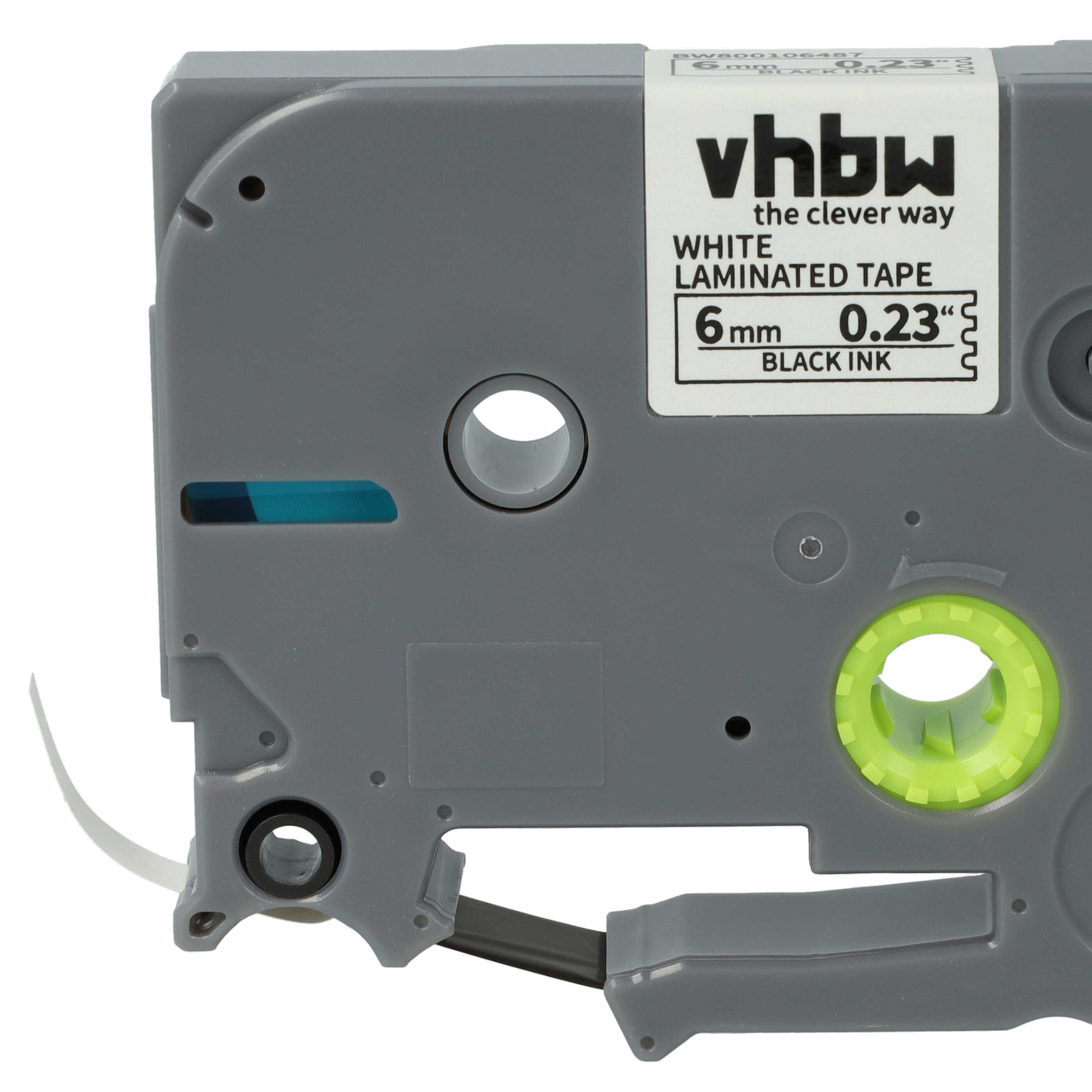 50x Label Tape replaces Brother TZE-211, TZ-211 - 6 mm Black to White