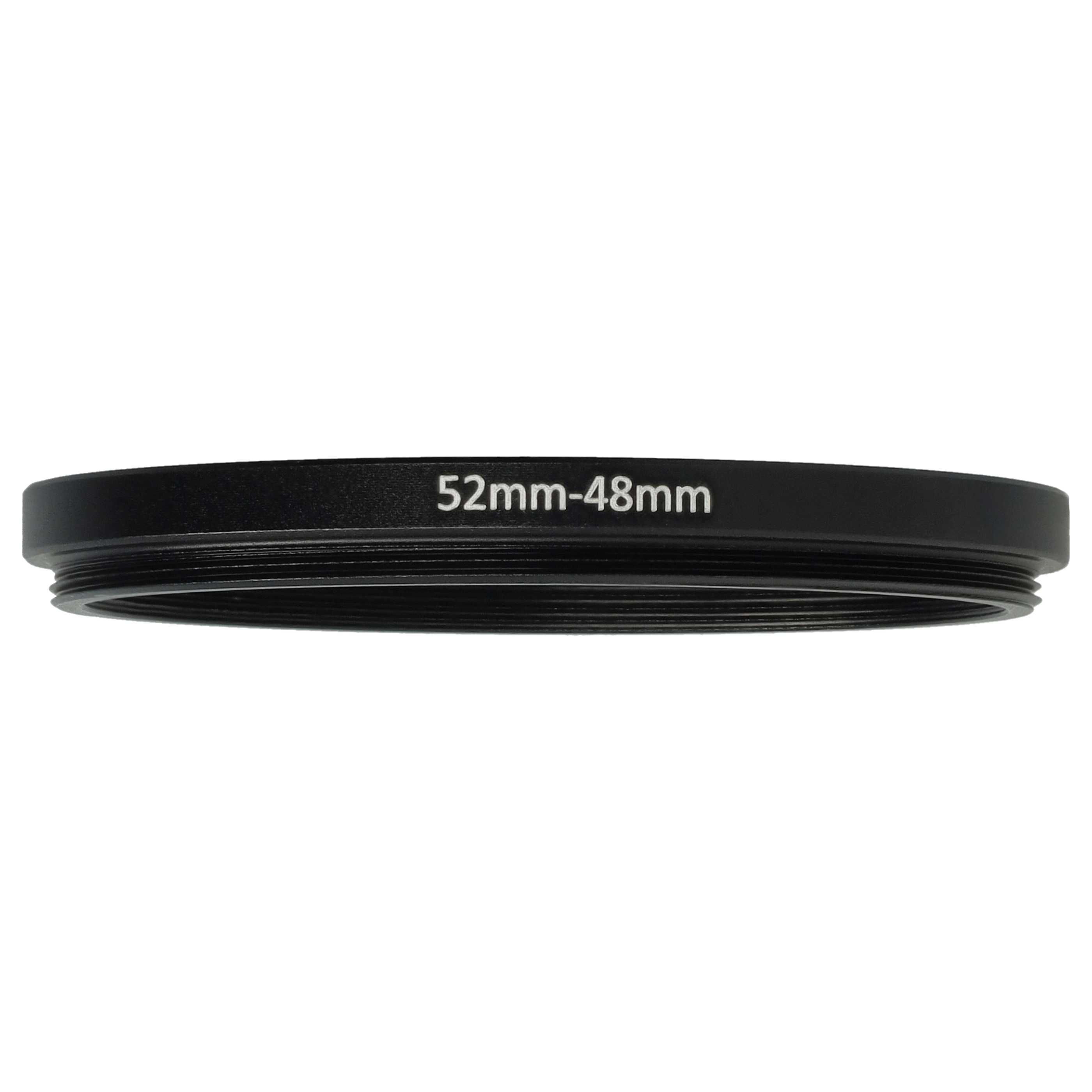 Anillo adaptador Step Down de 52 mm a 48 mm para objetivo de la cámara - Adaptador de filtro, metal, negro