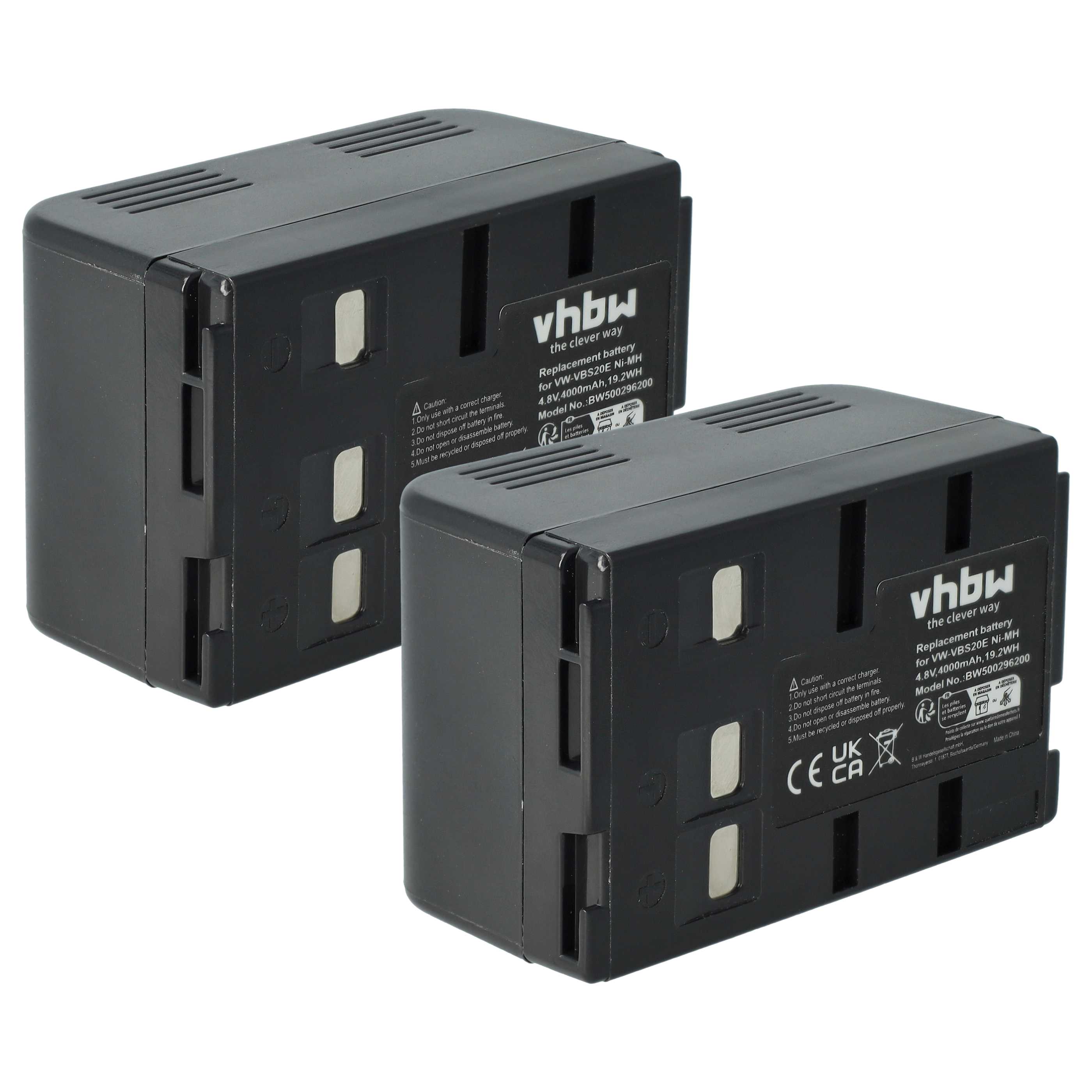 Videokamera-Akku (2 Stück) als Ersatz für Panasonic HHR-V211, PV211, HHR-V212 für Philips - 4000mAh 4,8V NiMH