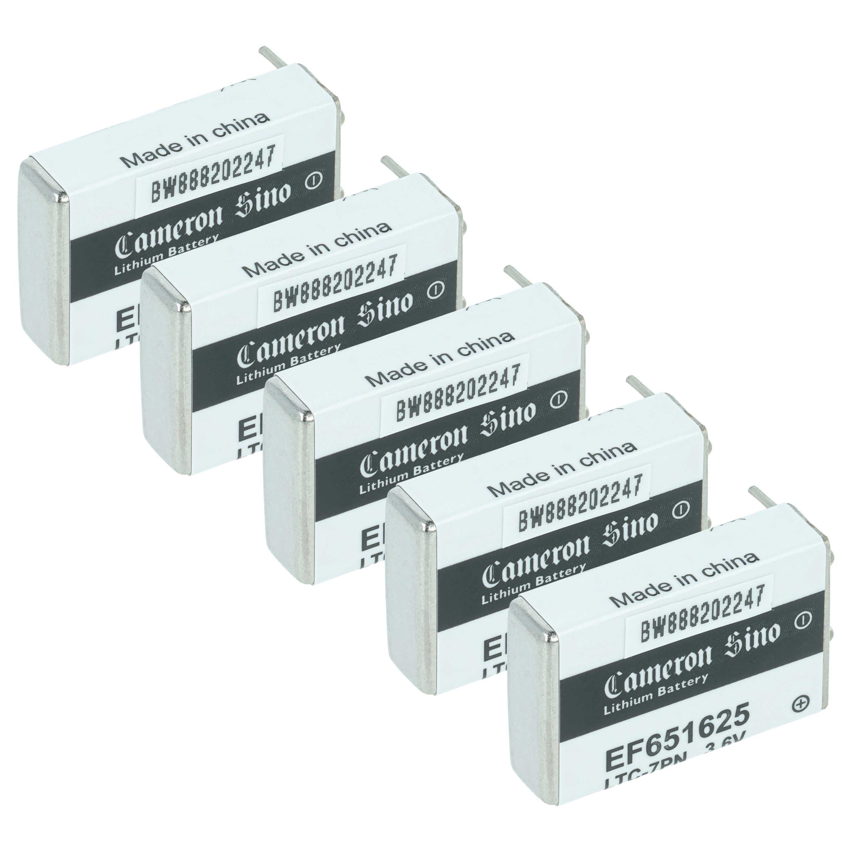 EF651625 Spezial-Batterie (5 Stück) passend für - 750mAh 3,6V Li-SOCl2