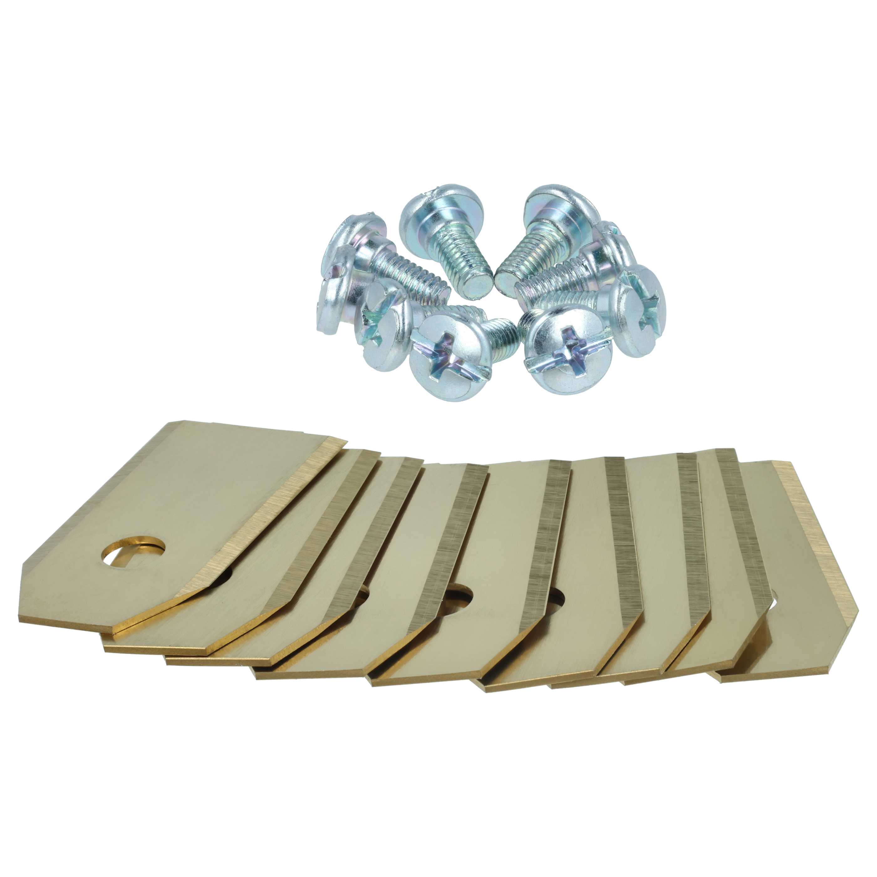 9x Lames remplace 505127801, 408720, 505127802 pour tondeuse – Couteaux apatite de titane, Silber Gold