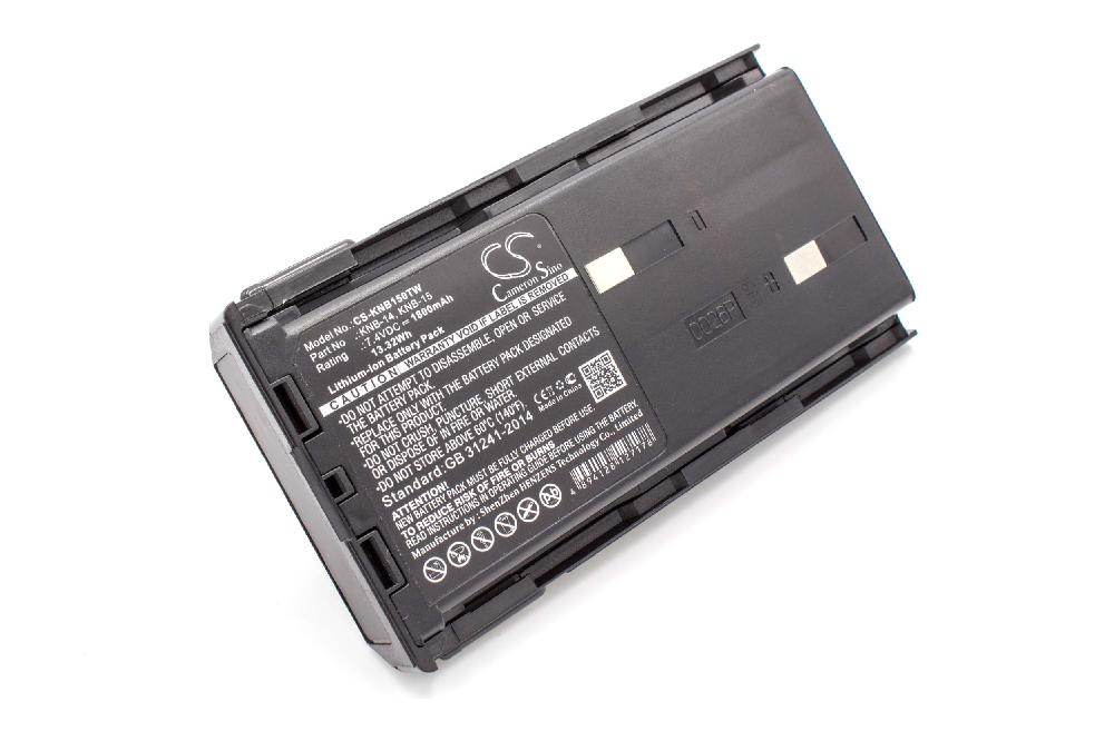 Batería reemplaza Bidatong BD-15-L para radio, walkie-talkie Kenwood - 1800 mAh 7,4 V Li-Ion