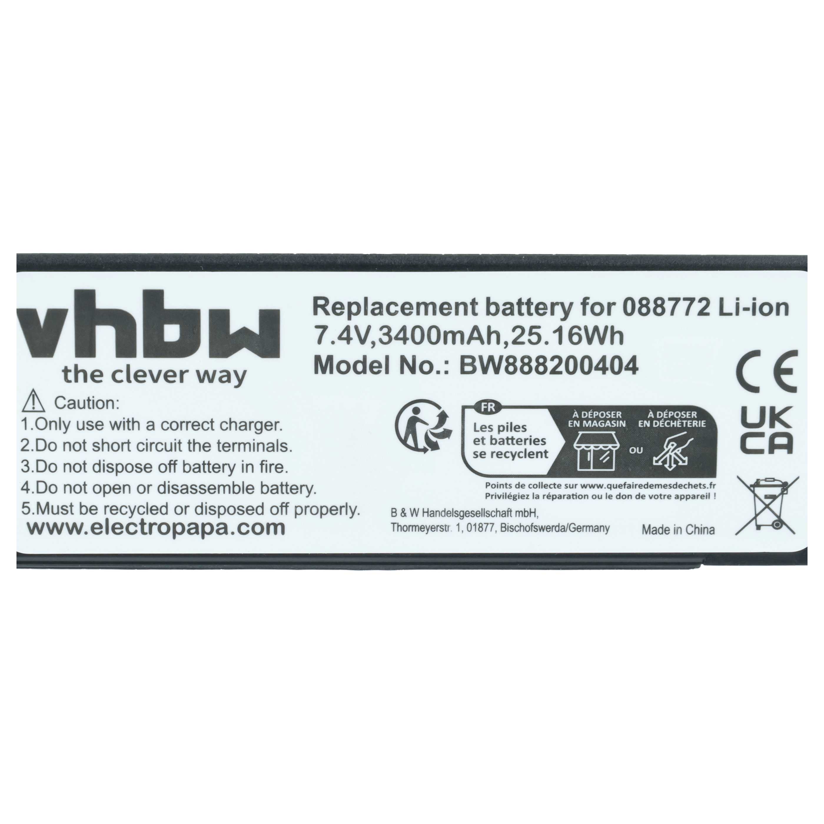 Akumulator do głośnika zamiennik Bose 088796, 088789, 088772, 080841 - Li-Ion 3400mAh