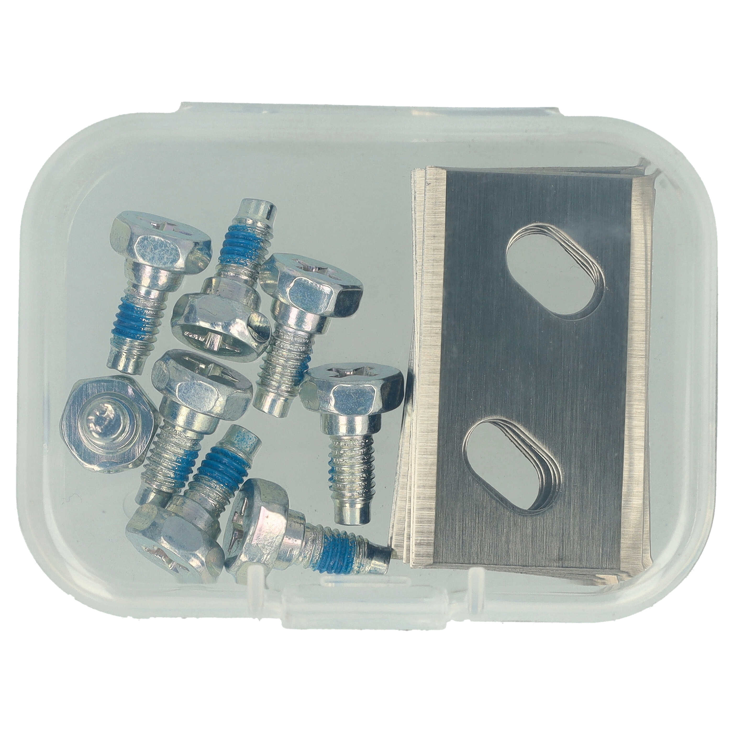 8x Exchange Blade replaces Arnold 1111-M6-1008 Cordless Lawnmower etc.chrome-carbon steel, Silver
