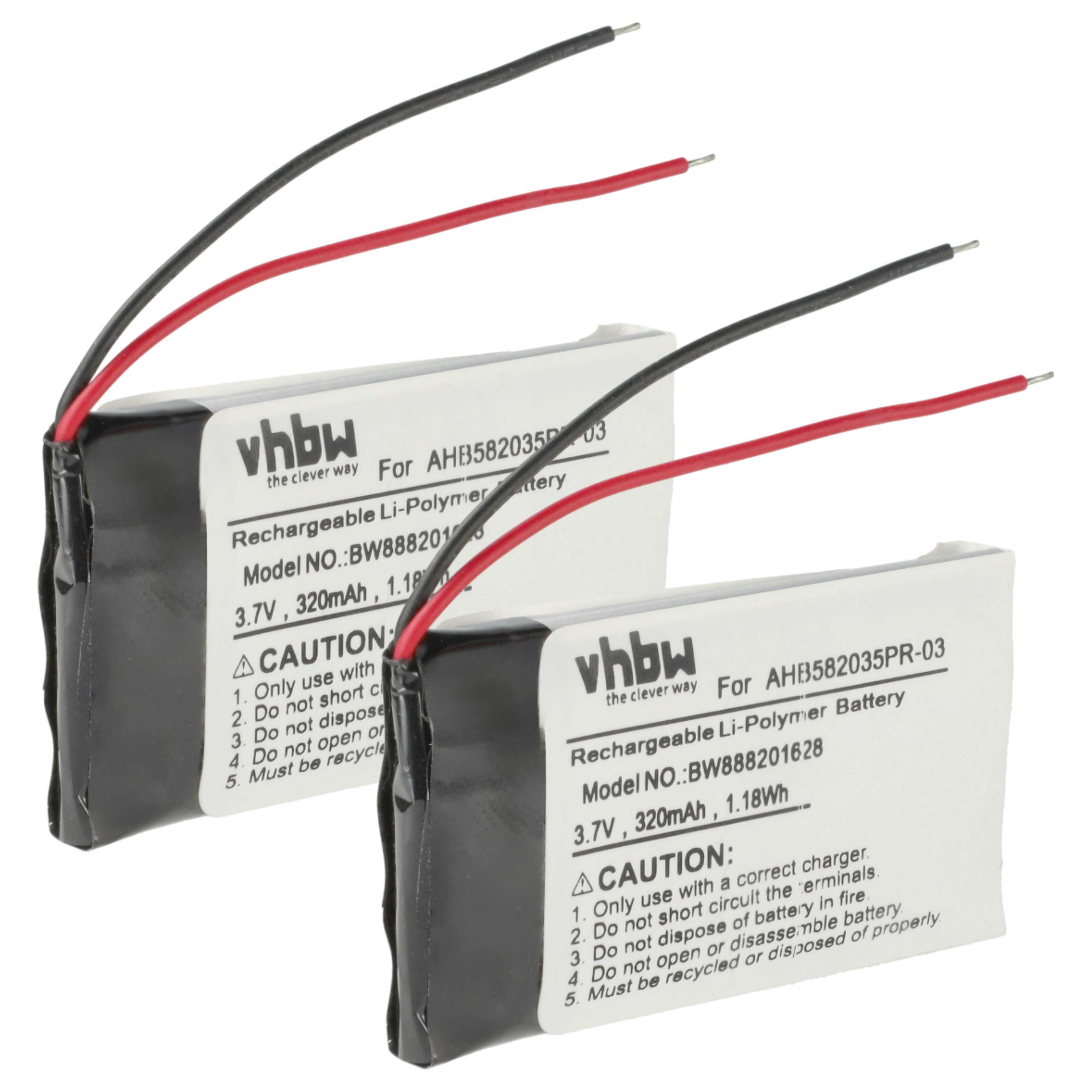 2x Akumulator do telefonu głośnika konferencyjnego zamiennik Jabra AHB582035PR-03 - 320 mAh 3,7 V LiPo