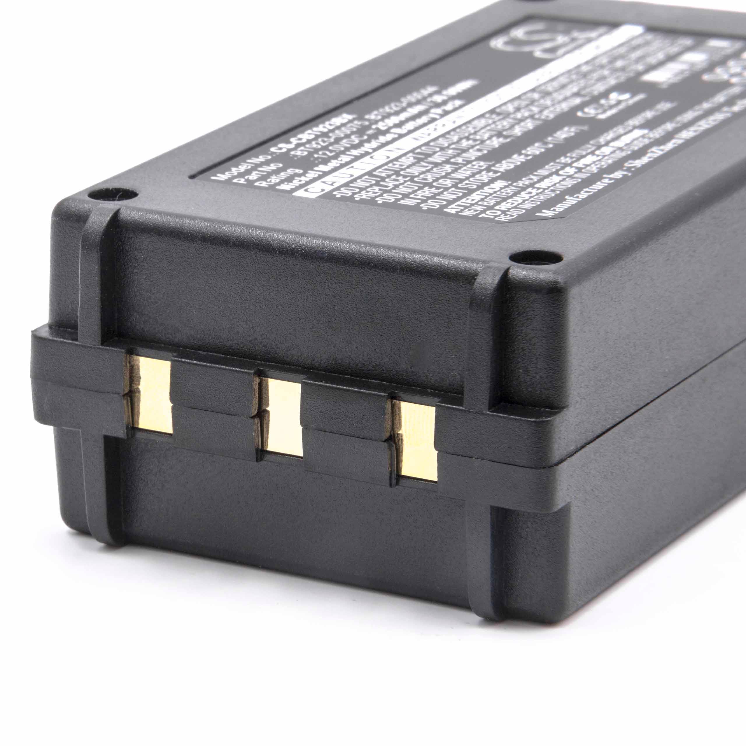 Batterie remplace Cattron-Theimeg BT081-00053 pour télécomande industrielle - 2500mAh 12V NiMH