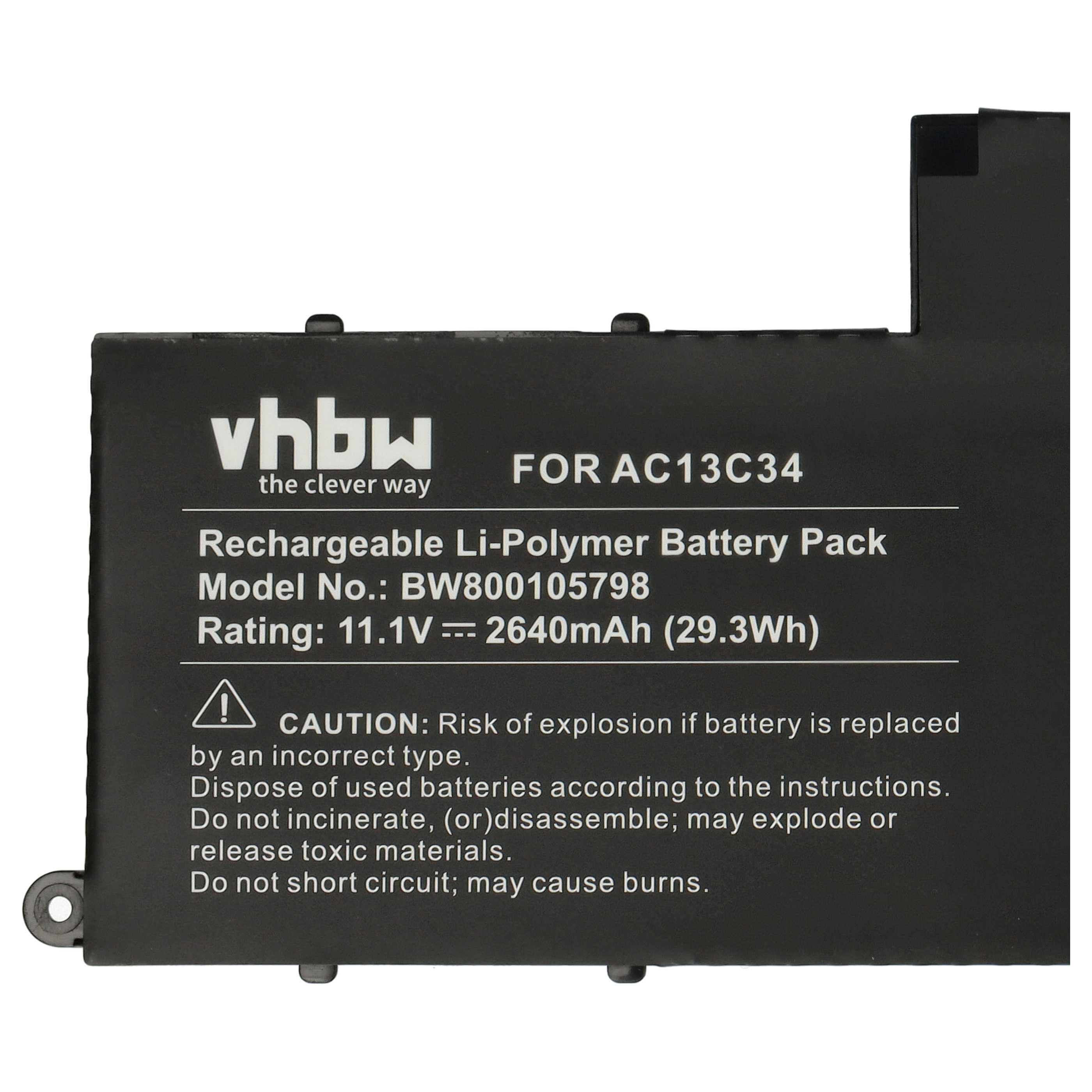 Akumulator do laptopa zamiennik Acer 31CP5/60/80, 3ICP5/60/80 - 2640 mAh 11,4 V LiPo, czarny