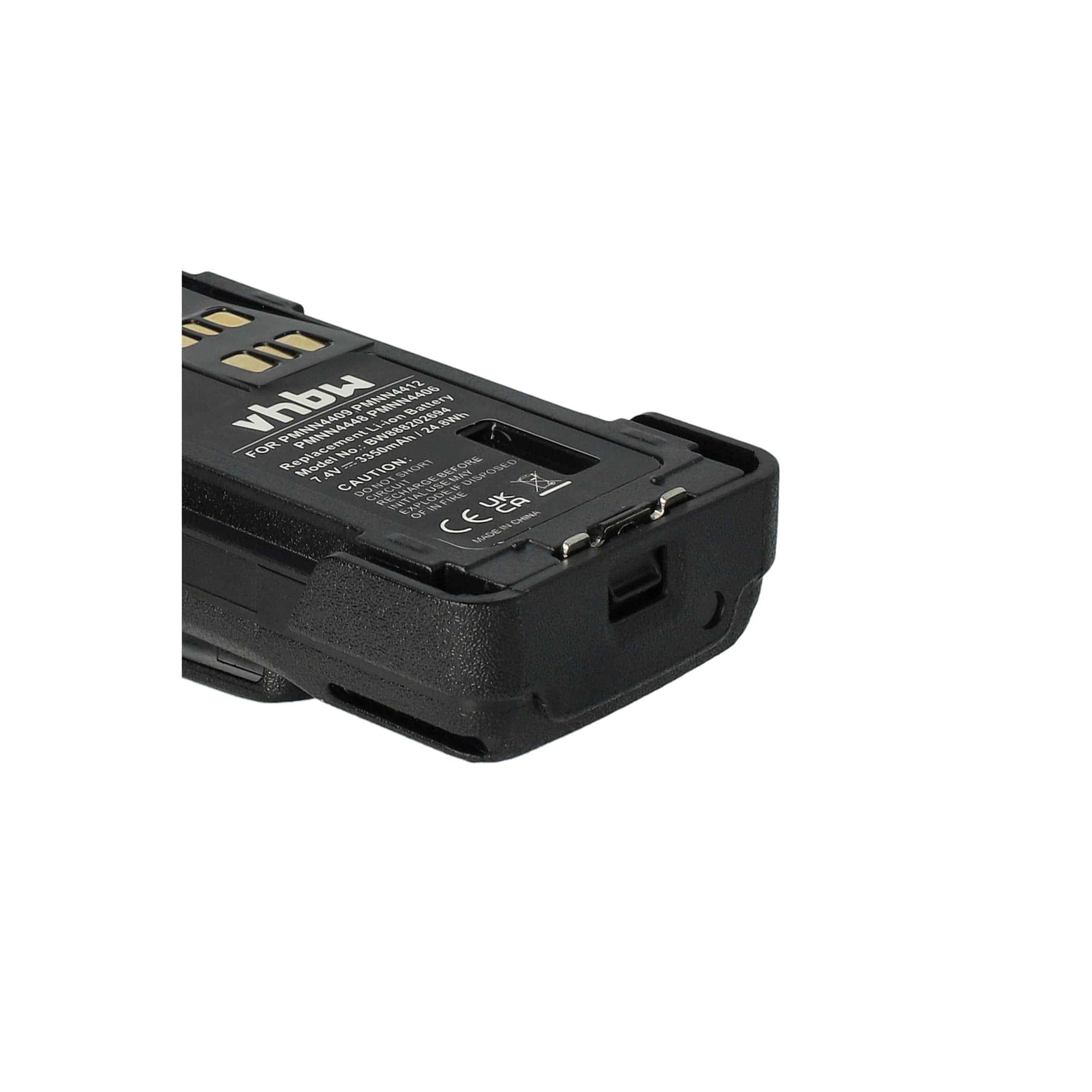 Radio Battery (5 Units) Replacement for Motorola PMNN4406BR, PMNN4406 - 3350mAh 7.4V Li-Ion + Belt Clip