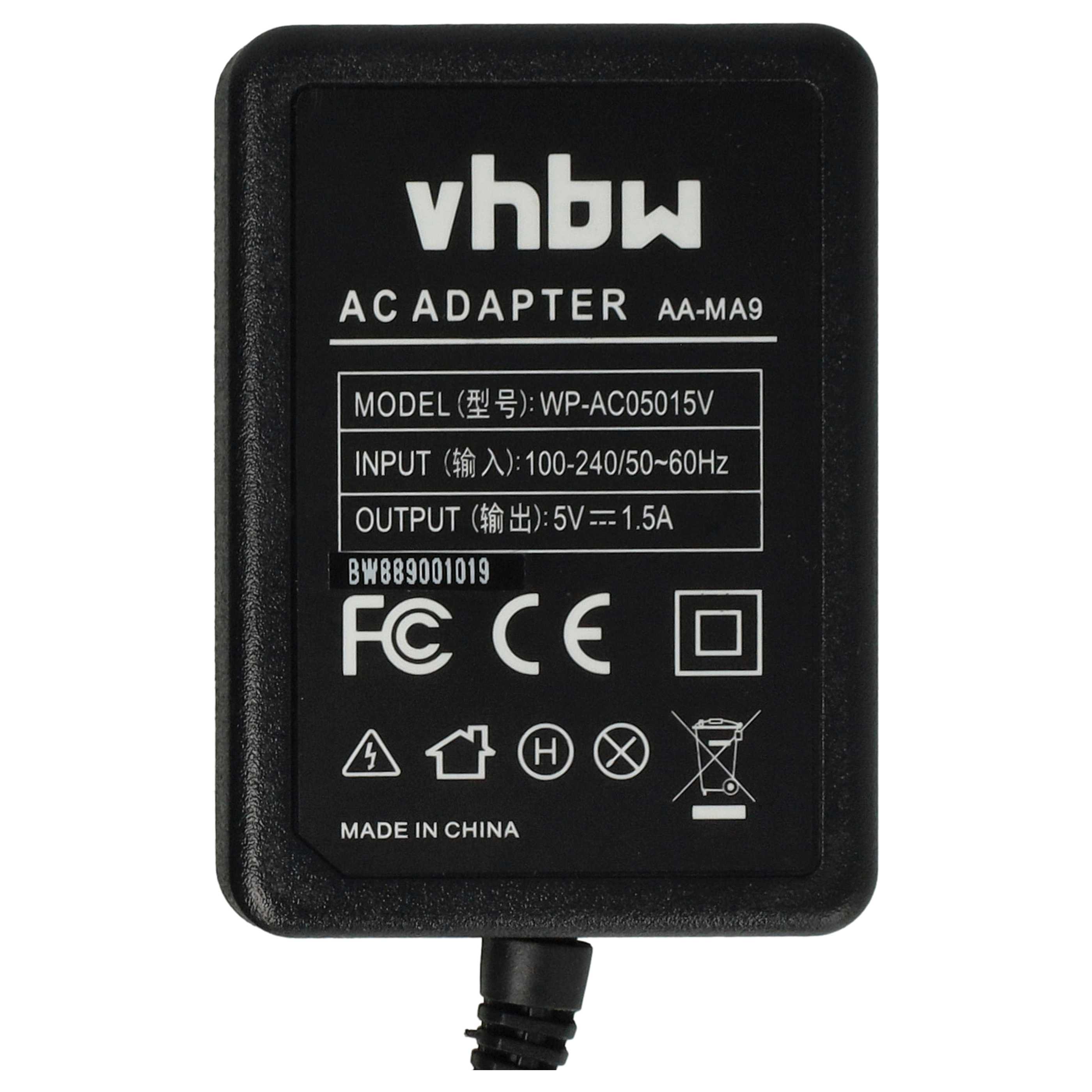 Power Supply replaces AA-MA9 for Camera - 2 m, 5 V 1.5 A