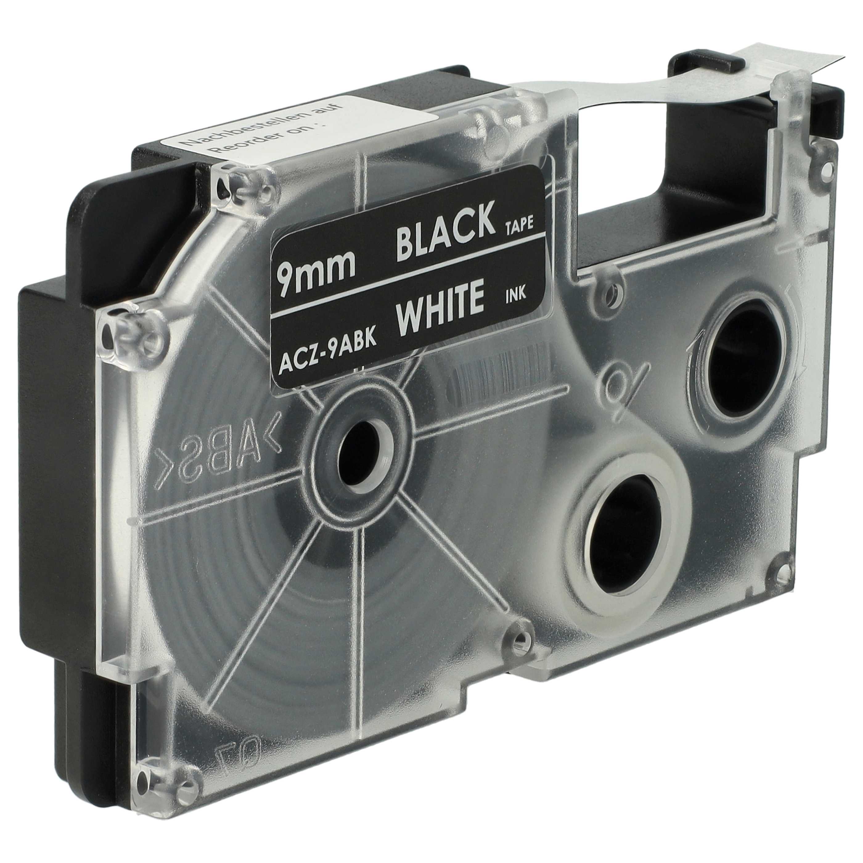 Cassetta nastro sostituisce Casio XR-9ABK, XR-9ABK1 per etichettatrice 9mm bianco - nero