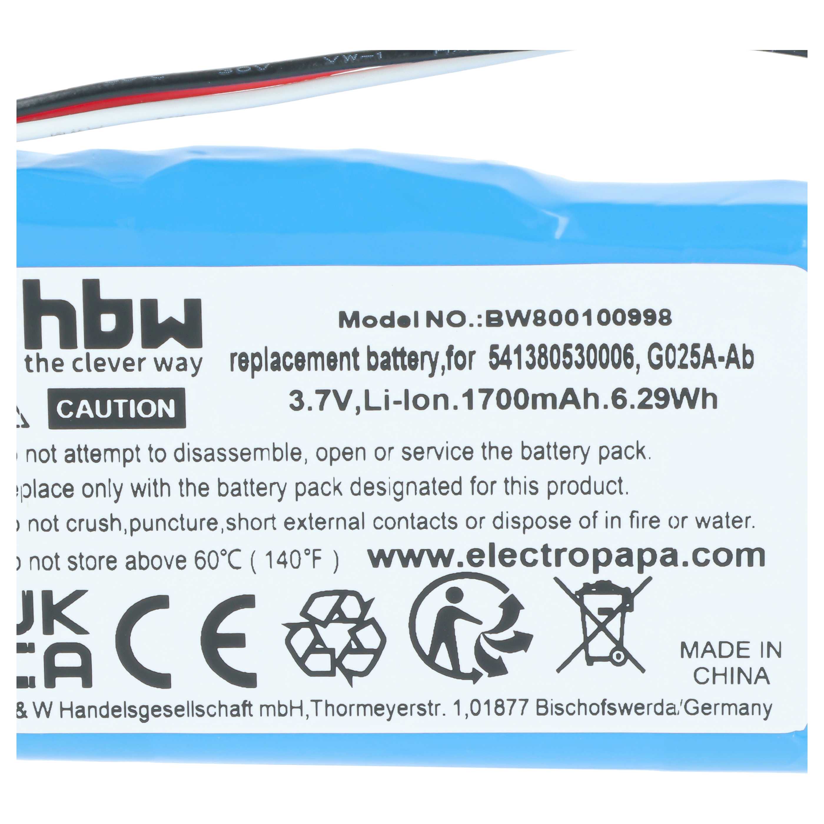 Batería recargable GPS - 1700 mAh 3,7 V Li-Ion