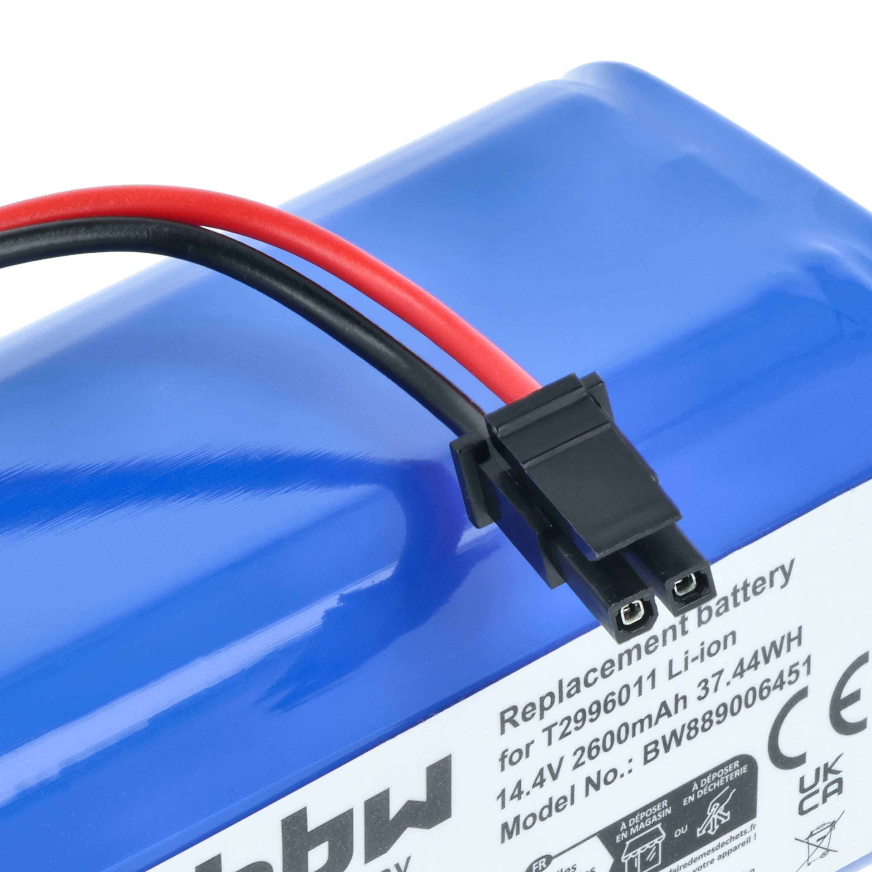 Battery replaces Eufy T2996011, U092-INR-MH1-4S1P for Eufy etc. 2600mAh, 14.4V, Li-Ion